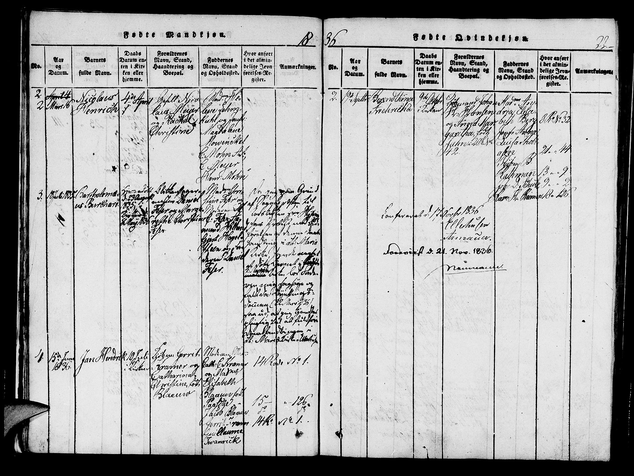 Mariakirken Sokneprestembete, SAB/A-76901/H/Haa/L0005: Parish register (official) no. A 5, 1815-1845, p. 22