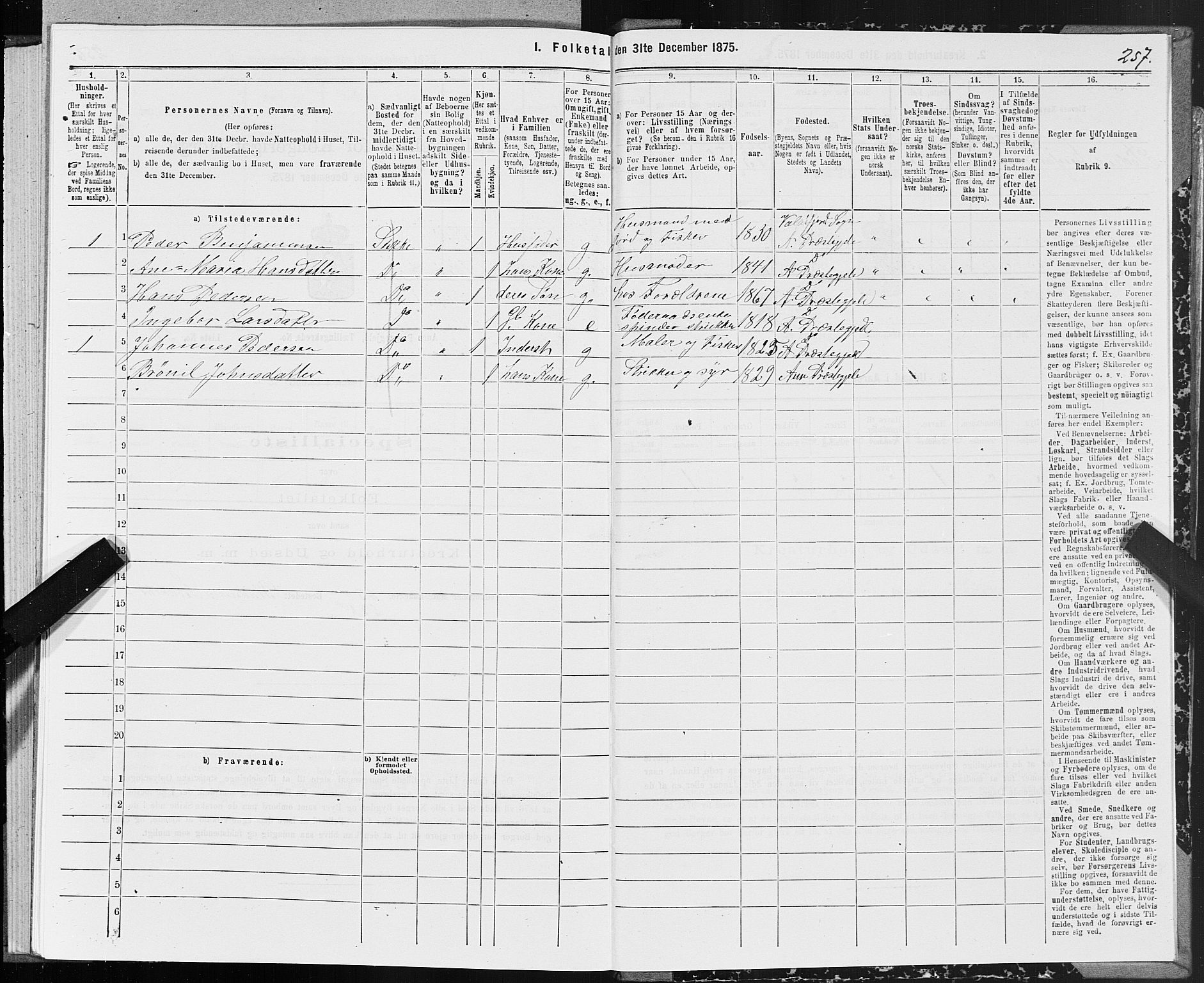 SAT, 1875 census for 1569P Aure, 1875, p. 4257