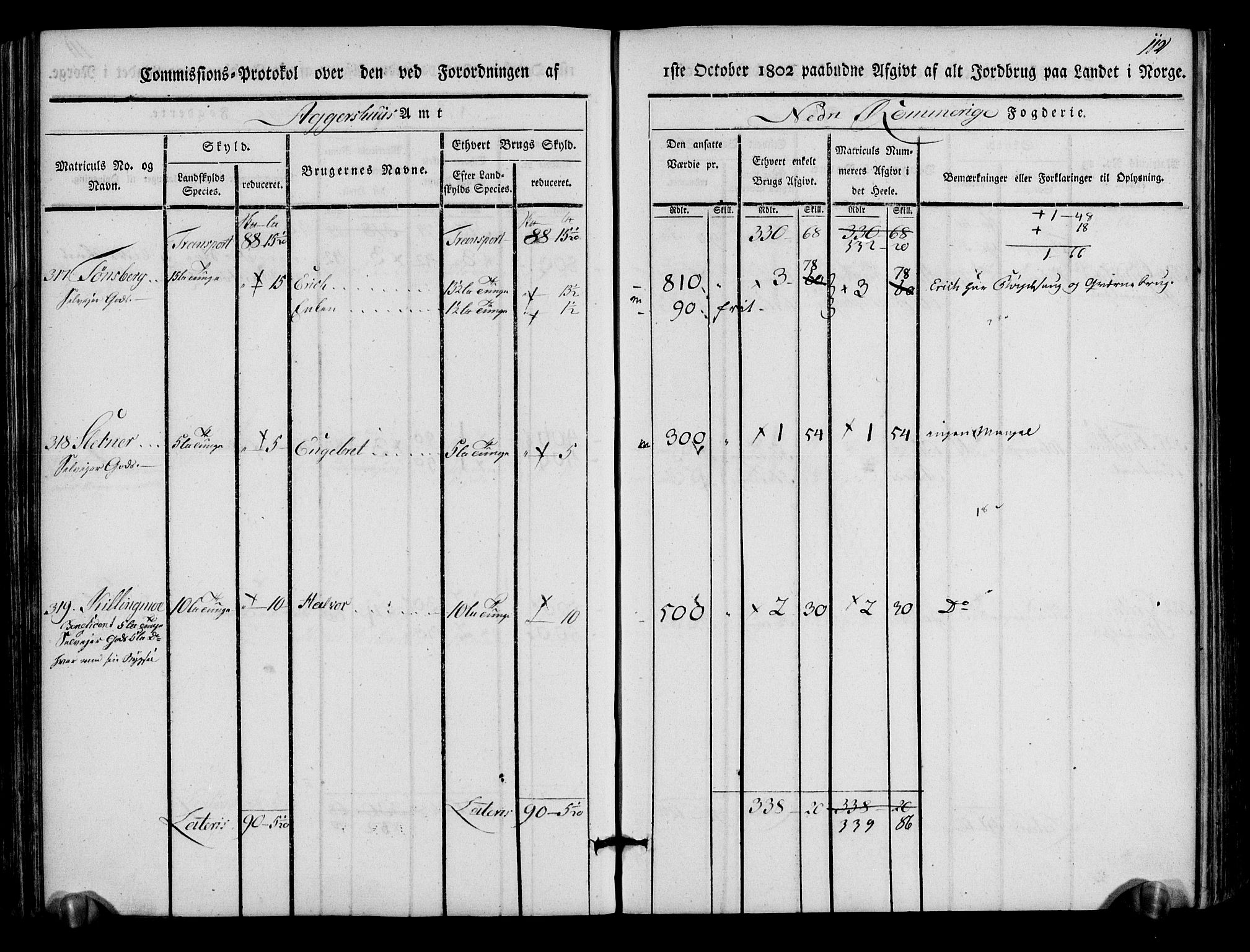 Rentekammeret inntil 1814, Realistisk ordnet avdeling, AV/RA-EA-4070/N/Ne/Nea/L0017: Nedre Romerike fogderi. Kommisjonsprotokoll, 1803, p. 114