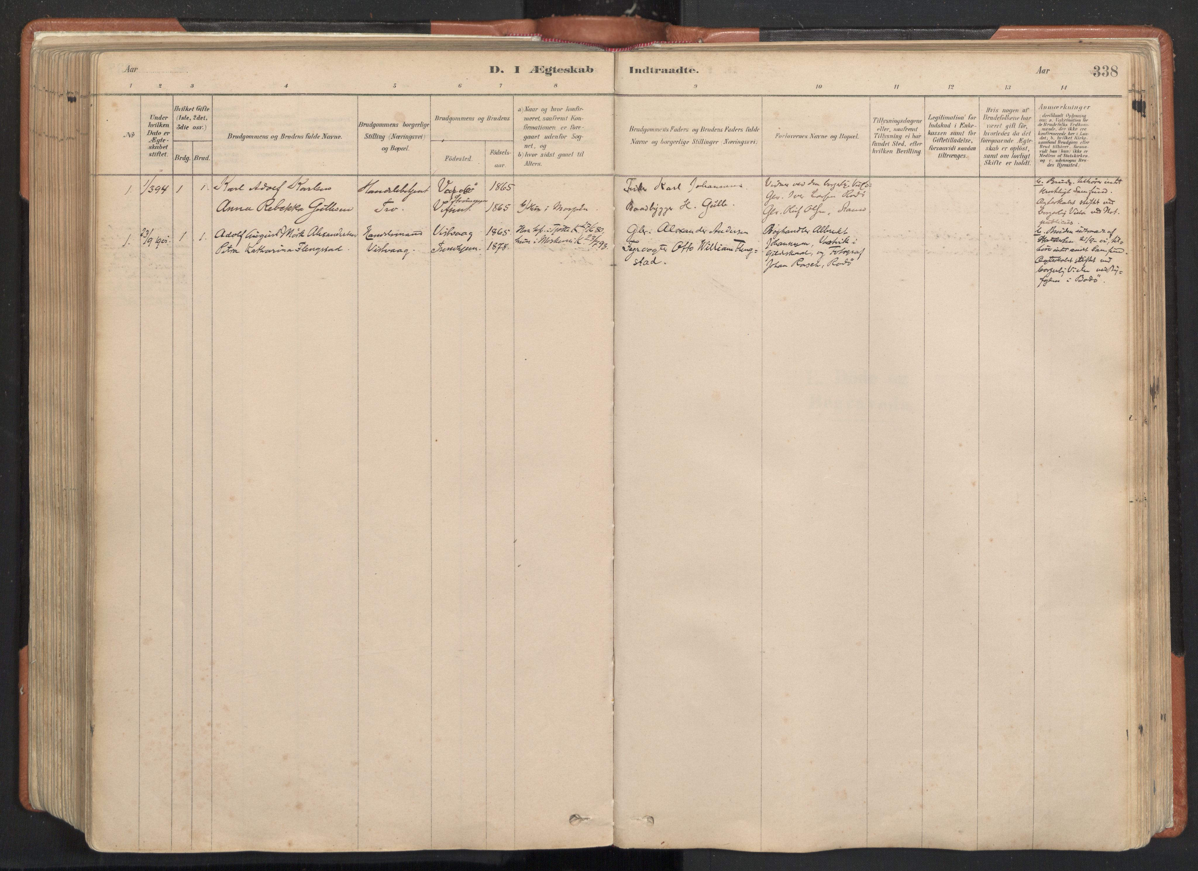 Ministerialprotokoller, klokkerbøker og fødselsregistre - Nordland, SAT/A-1459/817/L0264: Parish register (official) no. 817A04, 1878-1907, p. 338