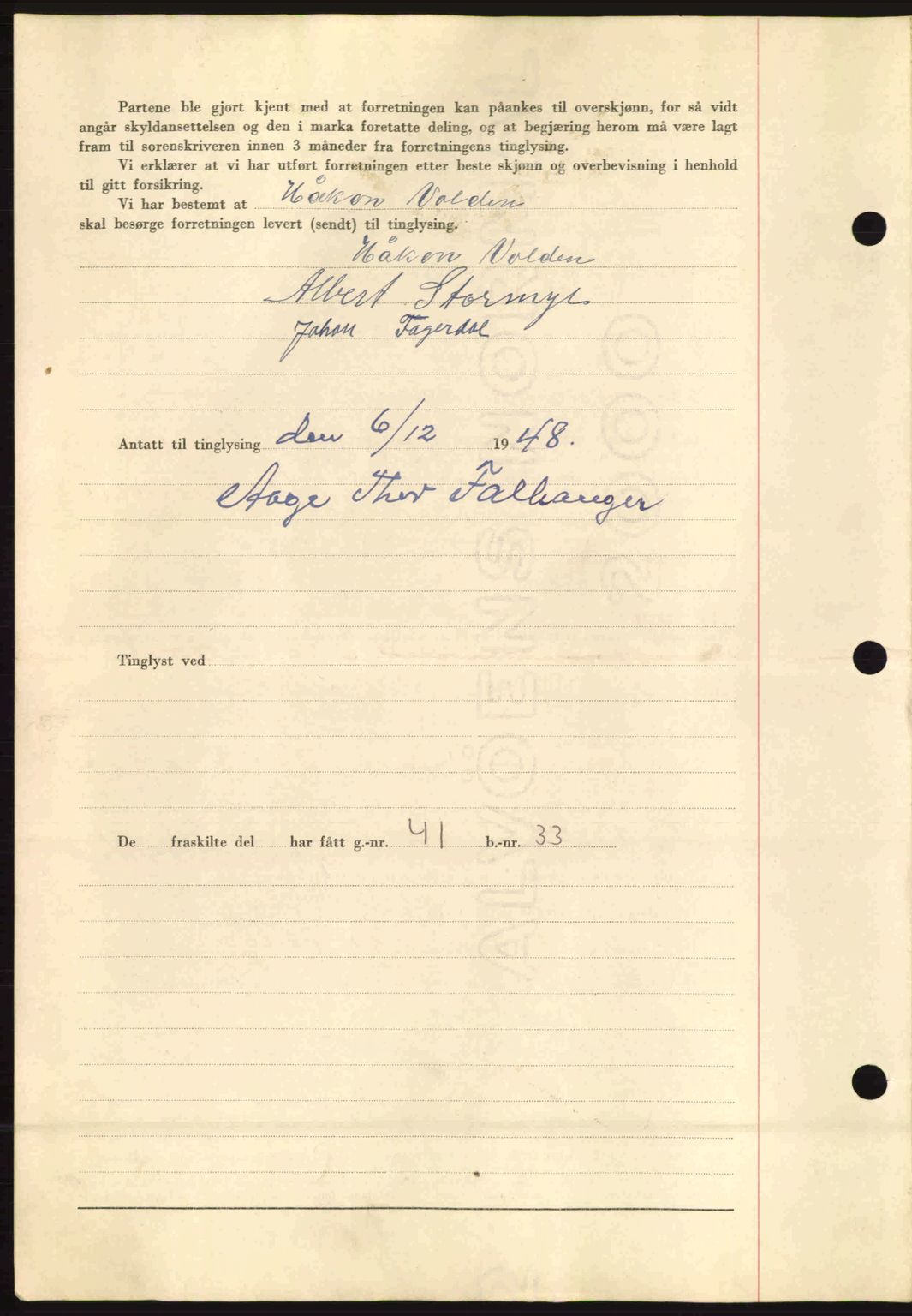 Fosen sorenskriveri, AV/SAT-A-1107/1/2/2C: Mortgage book no. A8, 1948-1948, Diary no: : 1756/1948