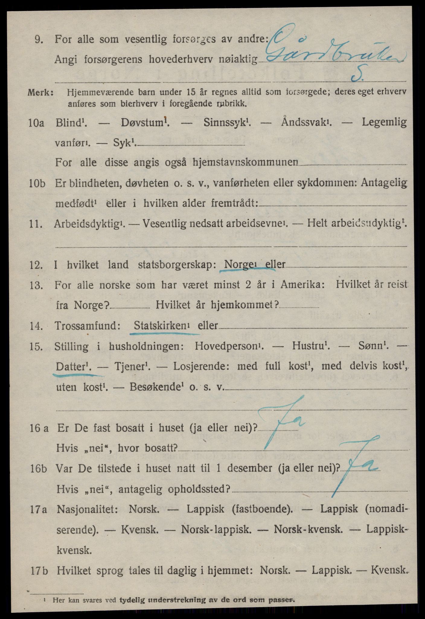 SAT, 1920 census for Horg, 1920, p. 3031