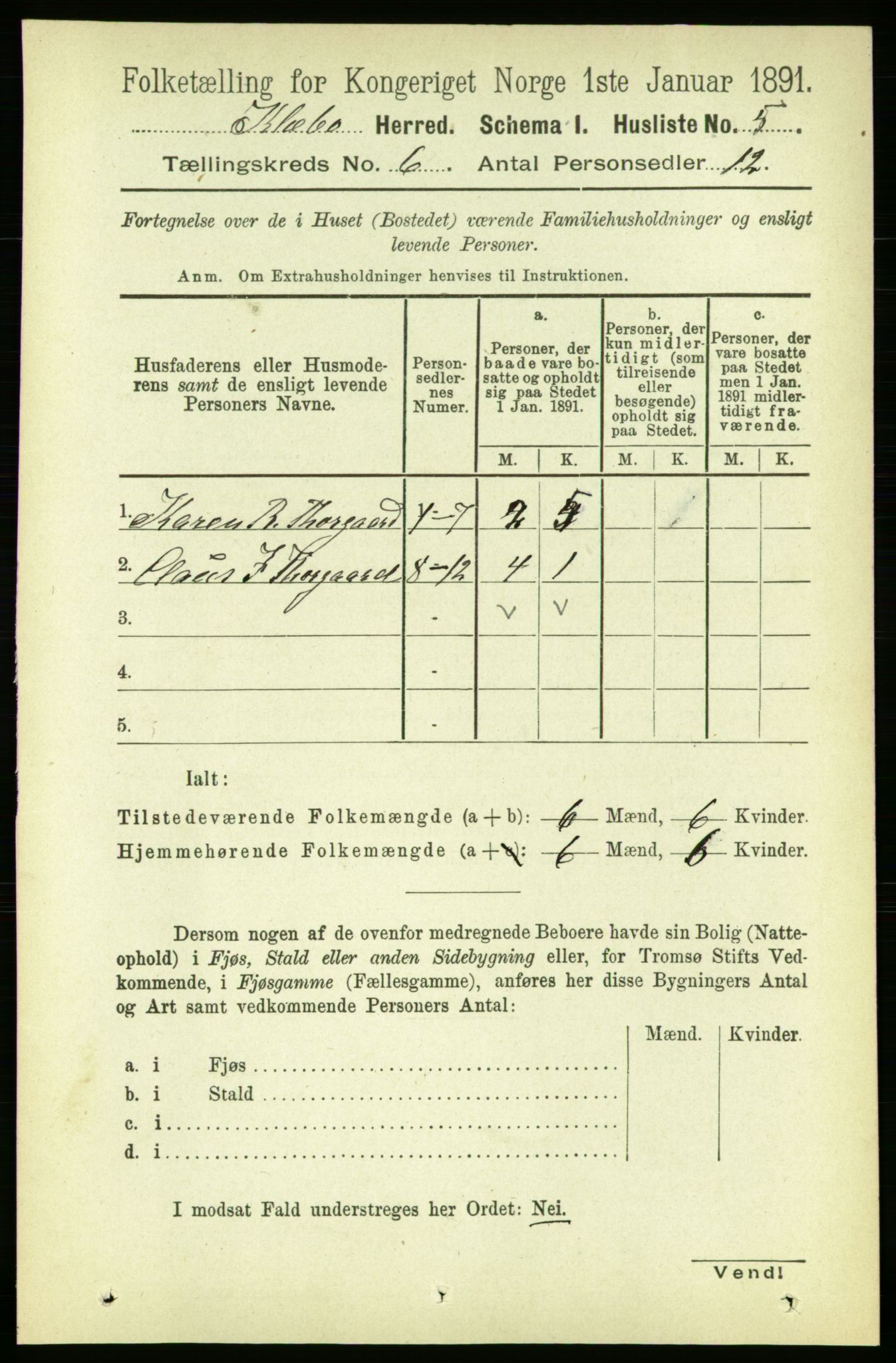 RA, 1891 census for 1662 Klæbu, 1891, p. 1213