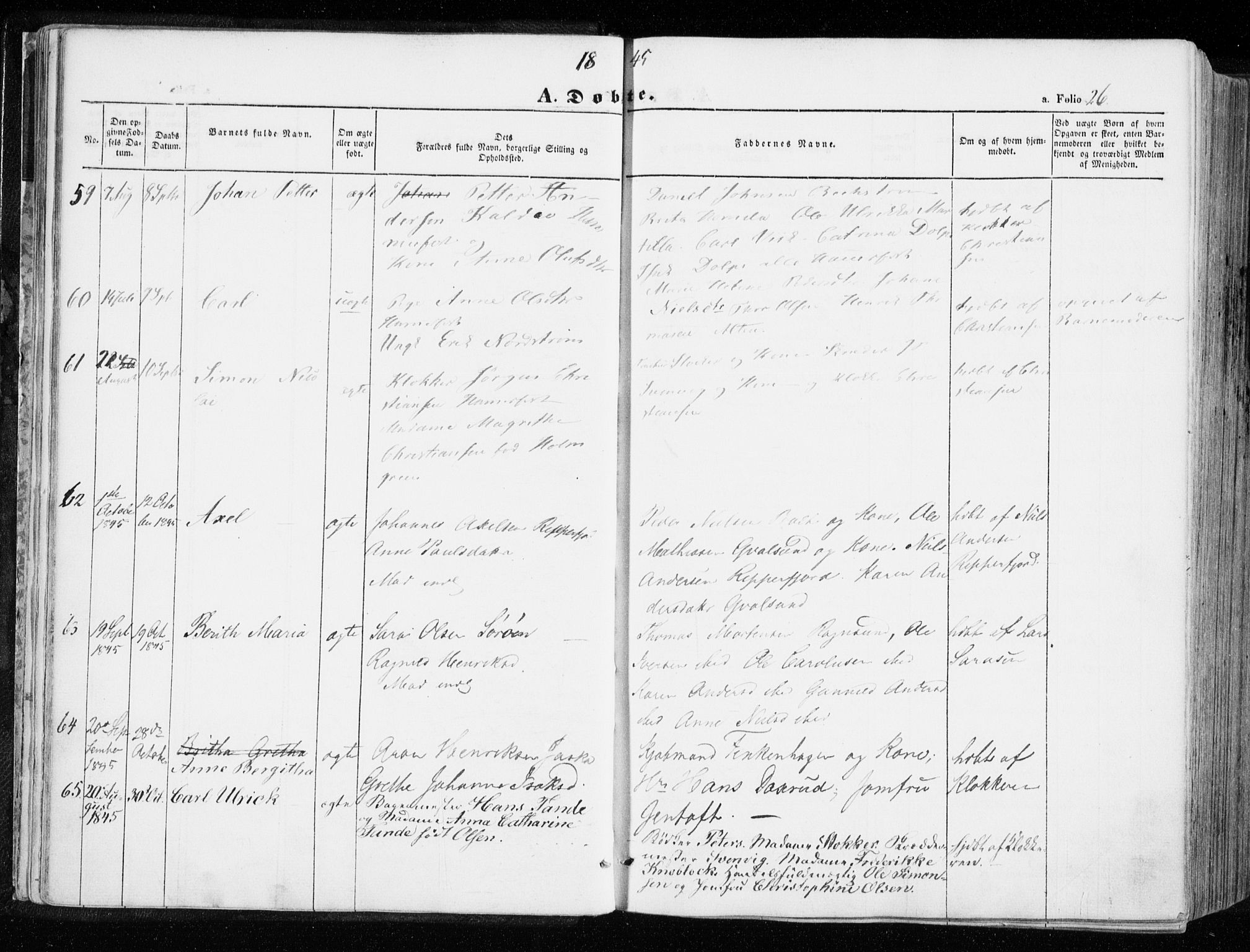 Hammerfest sokneprestkontor, SATØ/S-1347/H/Ha/L0004.kirke: Parish register (official) no. 4, 1843-1856, p. 26