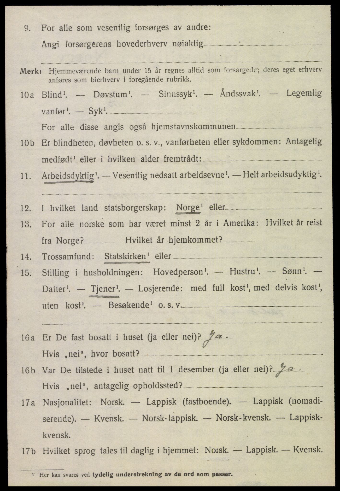 SAT, 1920 census for Vemundvik, 1920, p. 2458