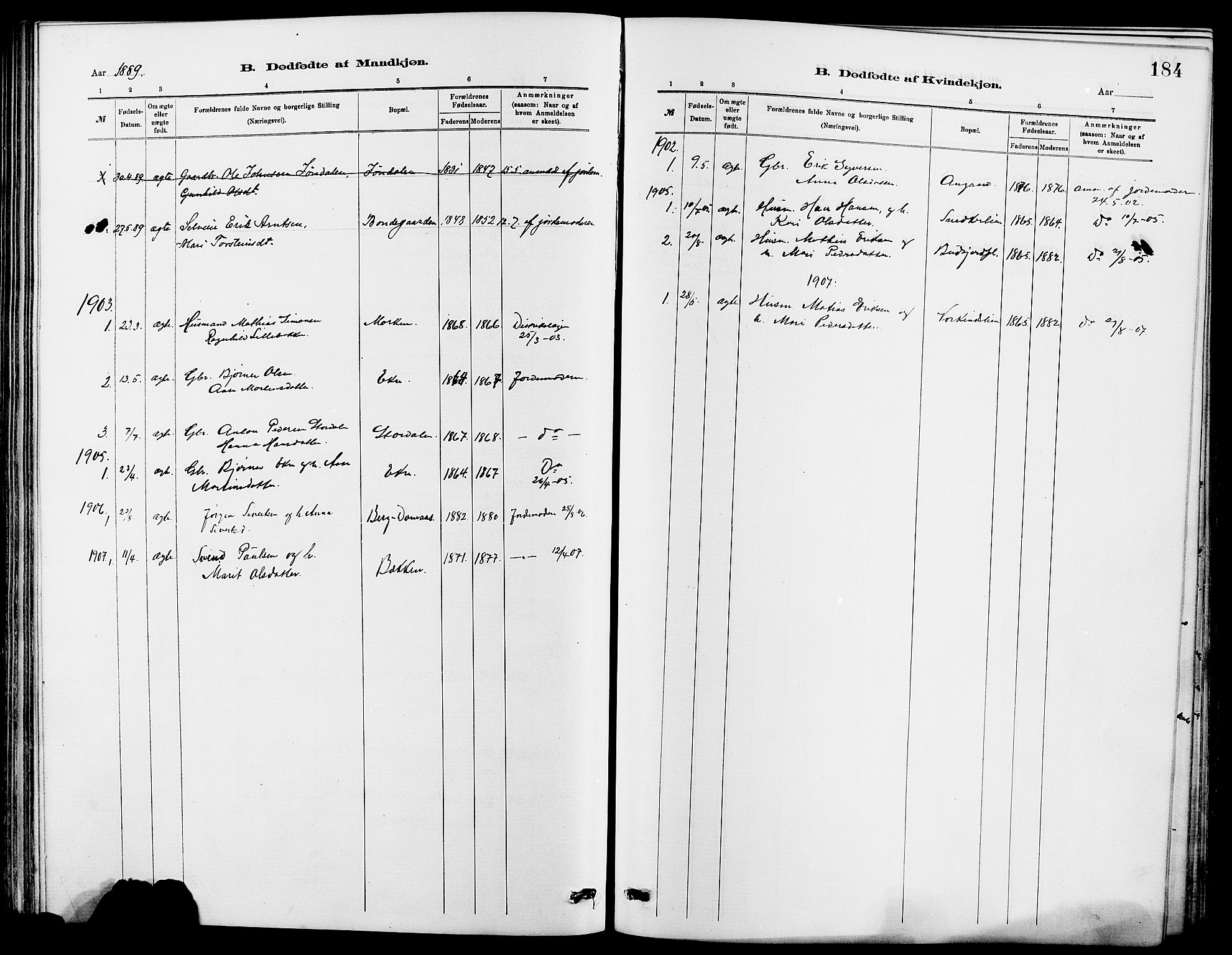 Dovre prestekontor, SAH/PREST-066/H/Ha/Hab/L0002: Parish register (copy) no. 2, 1881-1907, p. 184