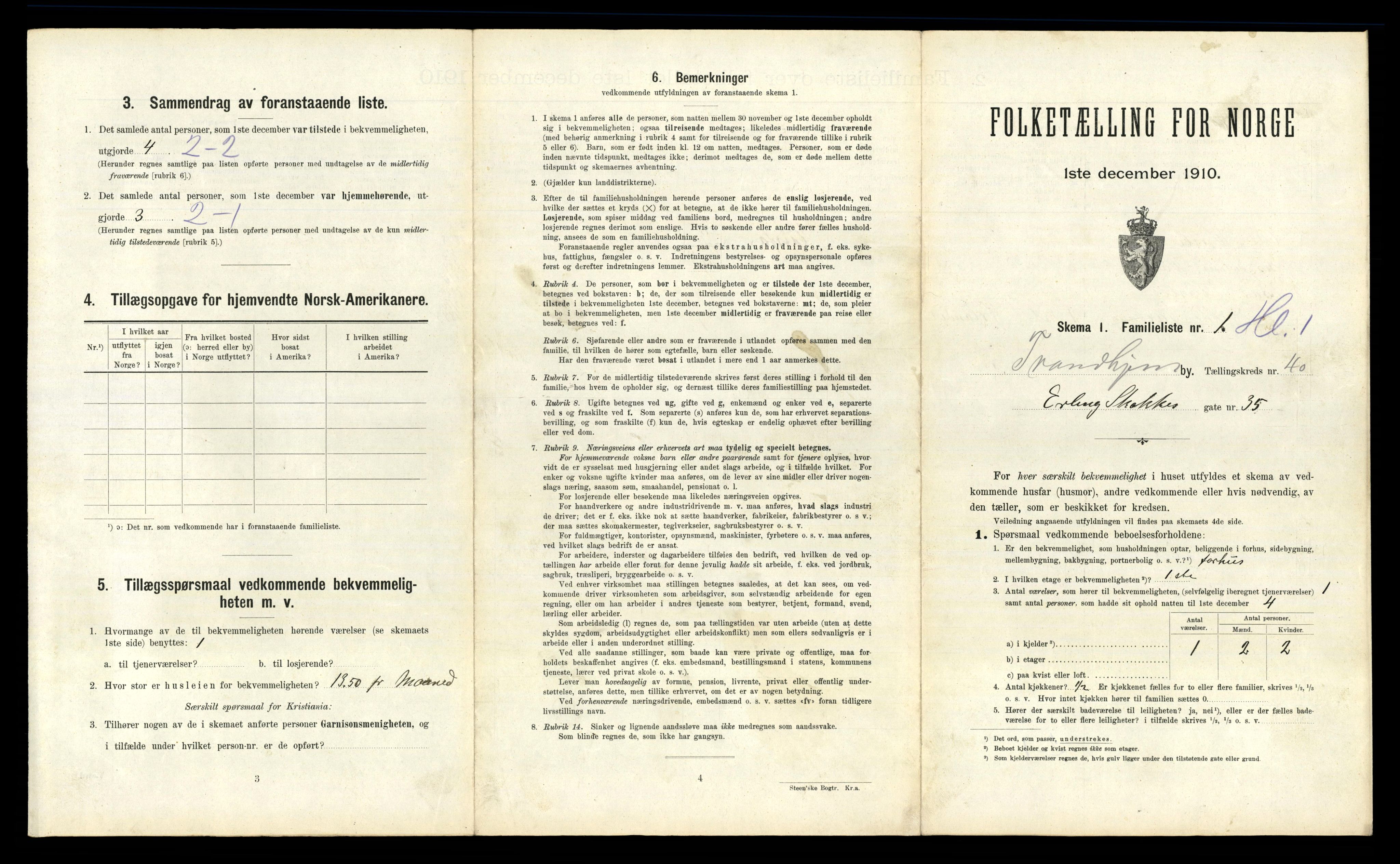 RA, 1910 census for Trondheim, 1910, p. 10469