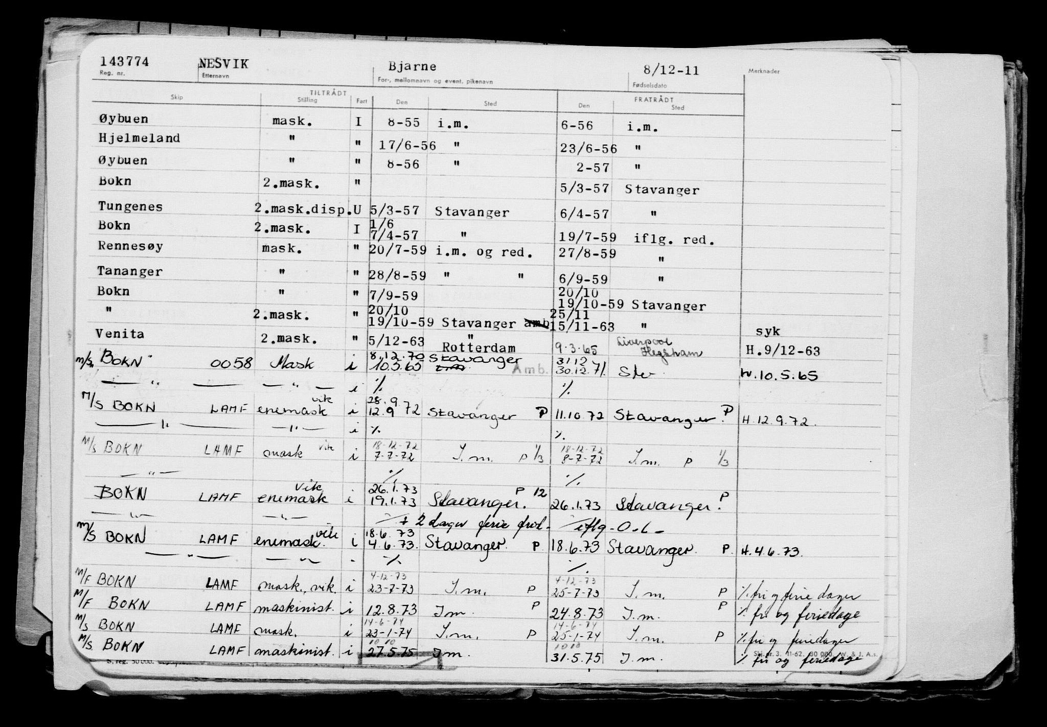 Direktoratet for sjømenn, AV/RA-S-3545/G/Gb/L0101: Hovedkort, 1911, p. 589