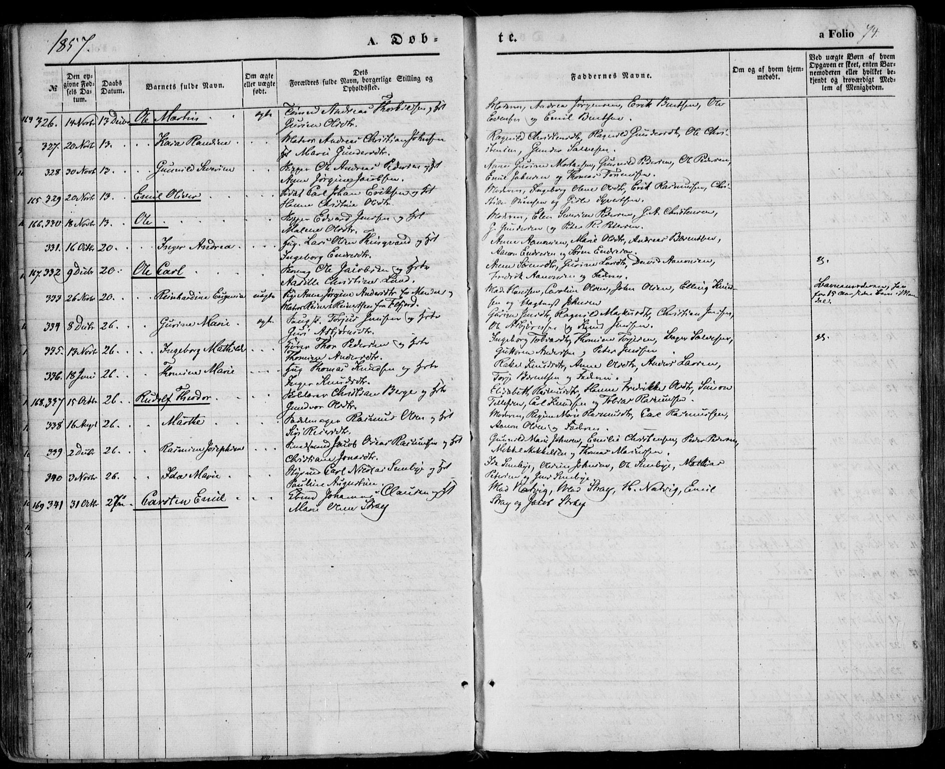Kristiansand domprosti, SAK/1112-0006/F/Fa/L0014: Parish register (official) no. A 14, 1852-1867, p. 74