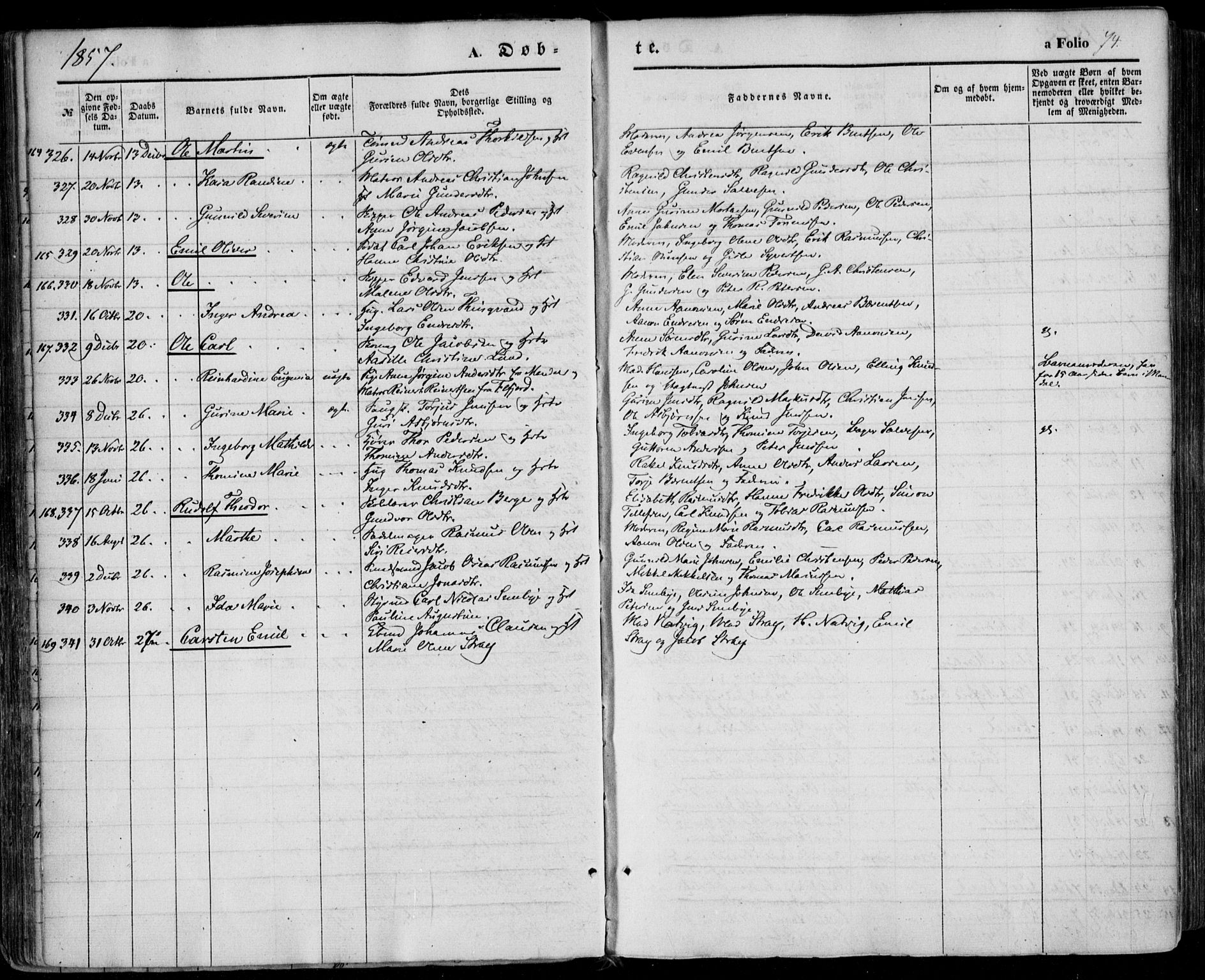 Kristiansand domprosti, AV/SAK-1112-0006/F/Fa/L0014: Parish register (official) no. A 14, 1852-1867, p. 74