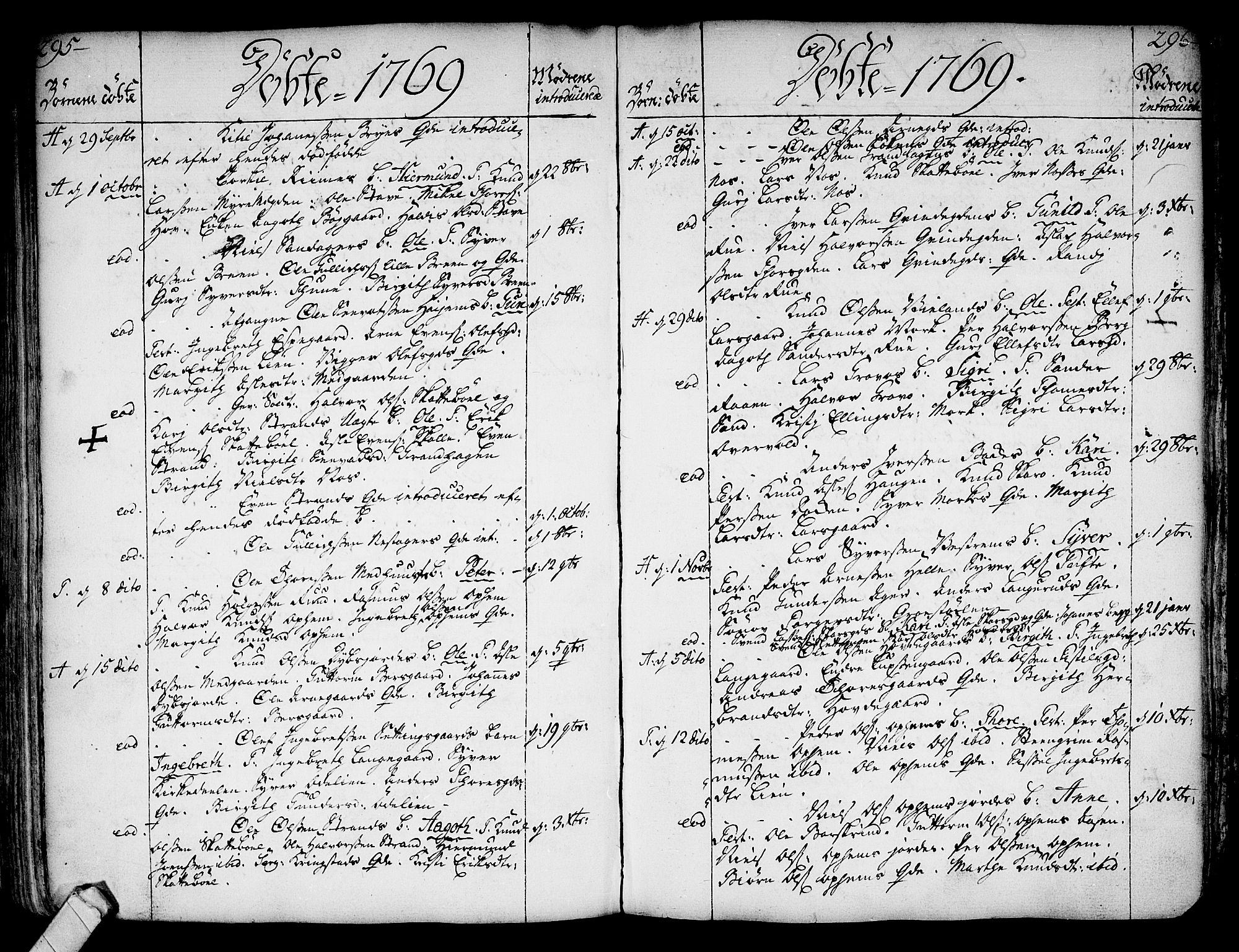 Ål kirkebøker, AV/SAKO-A-249/F/Fa/L0001: Parish register (official) no. I 1, 1744-1769, p. 295-296