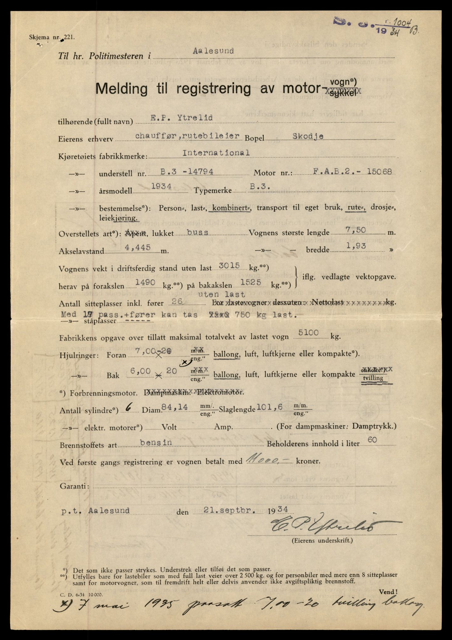 Møre og Romsdal vegkontor - Ålesund trafikkstasjon, AV/SAT-A-4099/F/Fe/L0010: Registreringskort for kjøretøy T 1050 - T 1169, 1927-1998, p. 2835