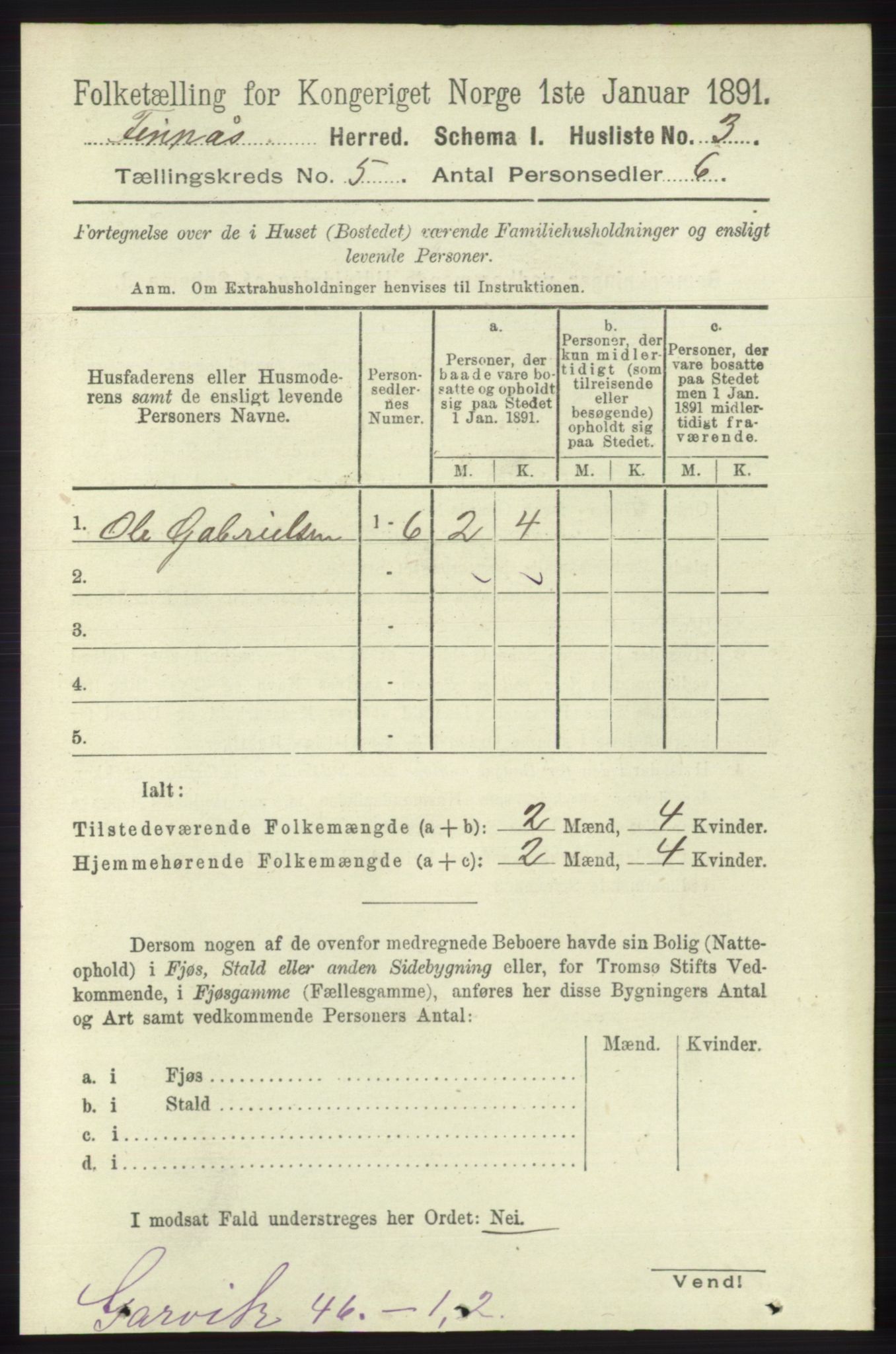 RA, 1891 census for 1218 Finnås, 1891, p. 2189