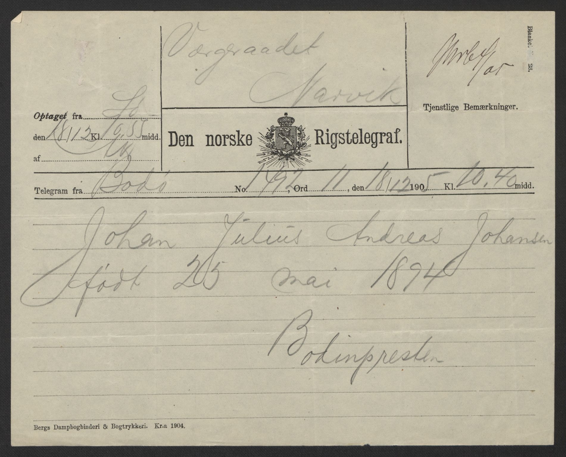 Falstad skolehjem, AV/RA-S-1676/E/Eb/L0007: Elevmapper løpenr. 146-168, 1905-1911, p. 4