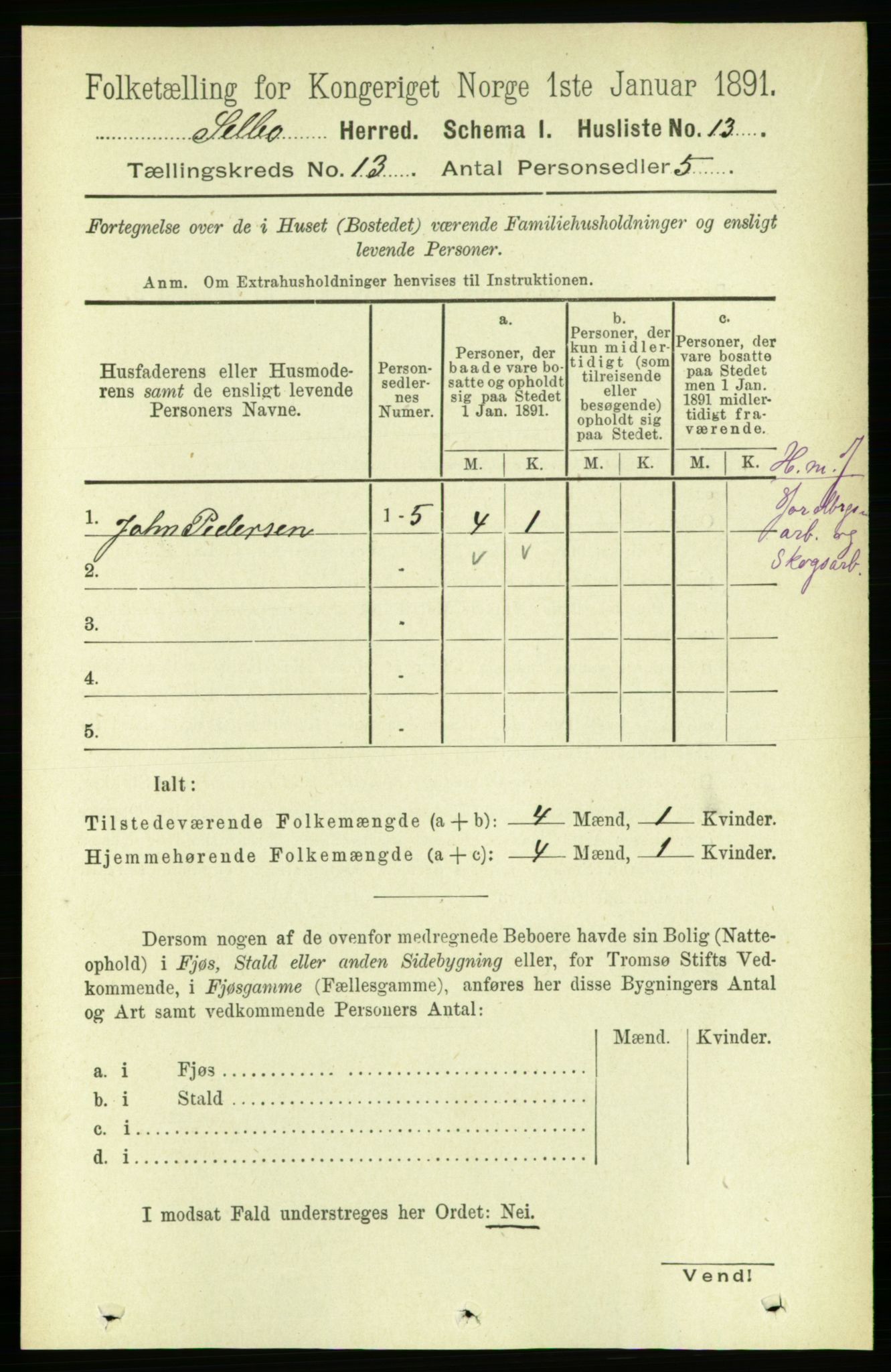 RA, 1891 census for 1664 Selbu, 1891, p. 4549