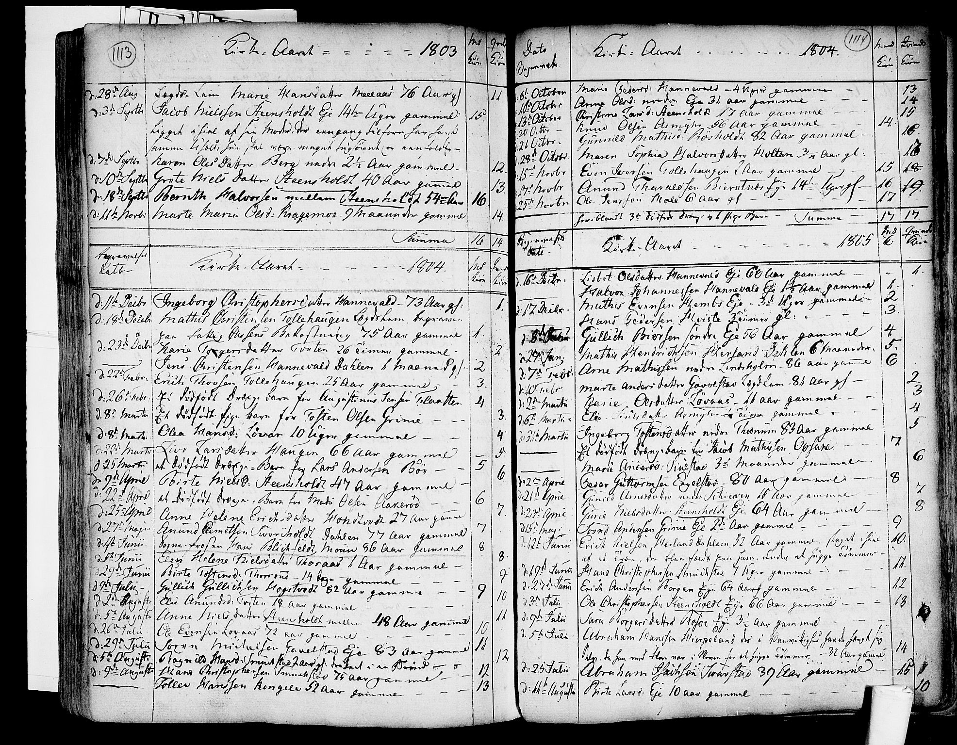 Lardal kirkebøker, SAKO/A-350/F/Fa/L0003: Parish register (official) no. I 3, 1733-1815, p. 1113-1114