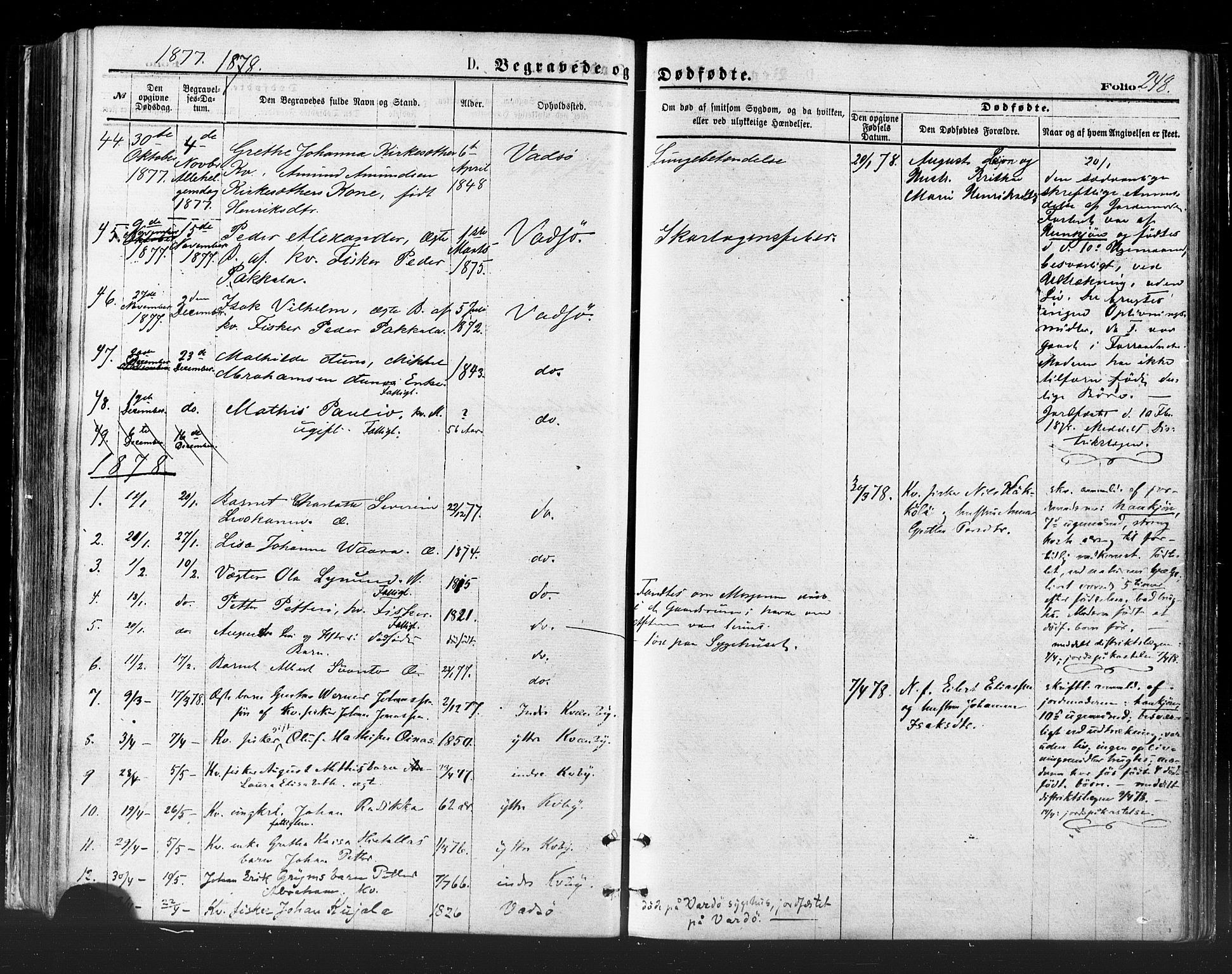 Vadsø sokneprestkontor, SATØ/S-1325/H/Ha/L0005kirke: Parish register (official) no. 5, 1873-1884, p. 248