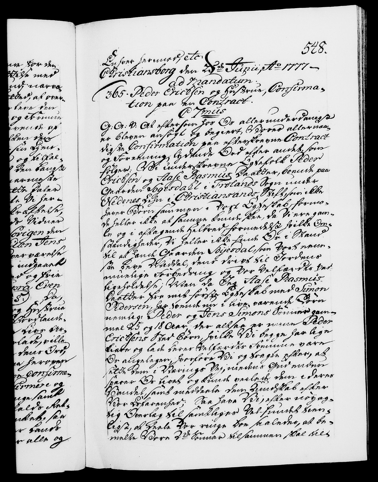 Danske Kanselli 1572-1799, RA/EA-3023/F/Fc/Fca/Fcaa/L0047: Norske registre, 1776-1778, p. 548a