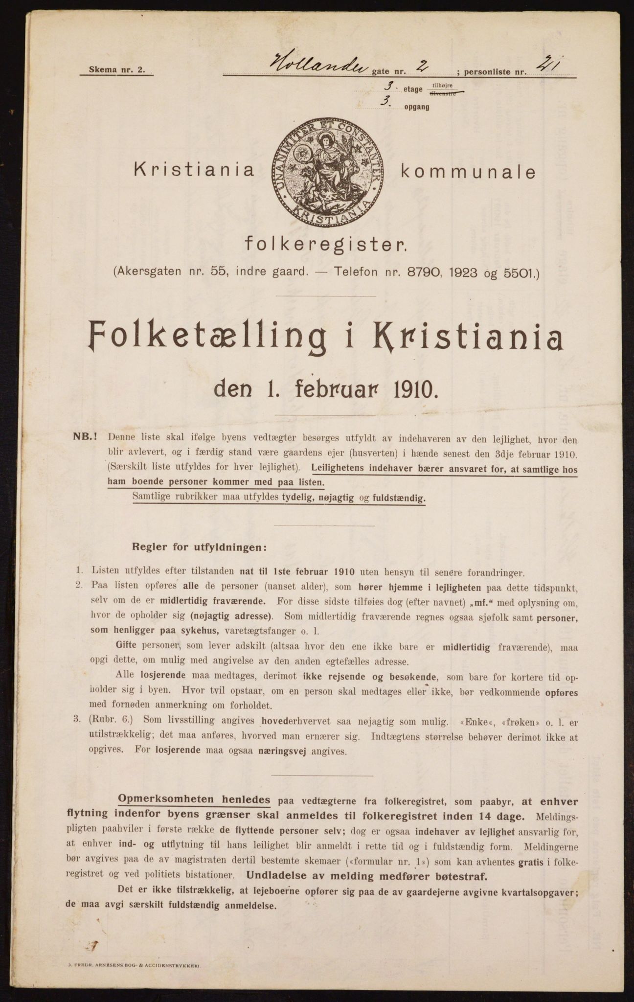 OBA, Municipal Census 1910 for Kristiania, 1910, p. 39867