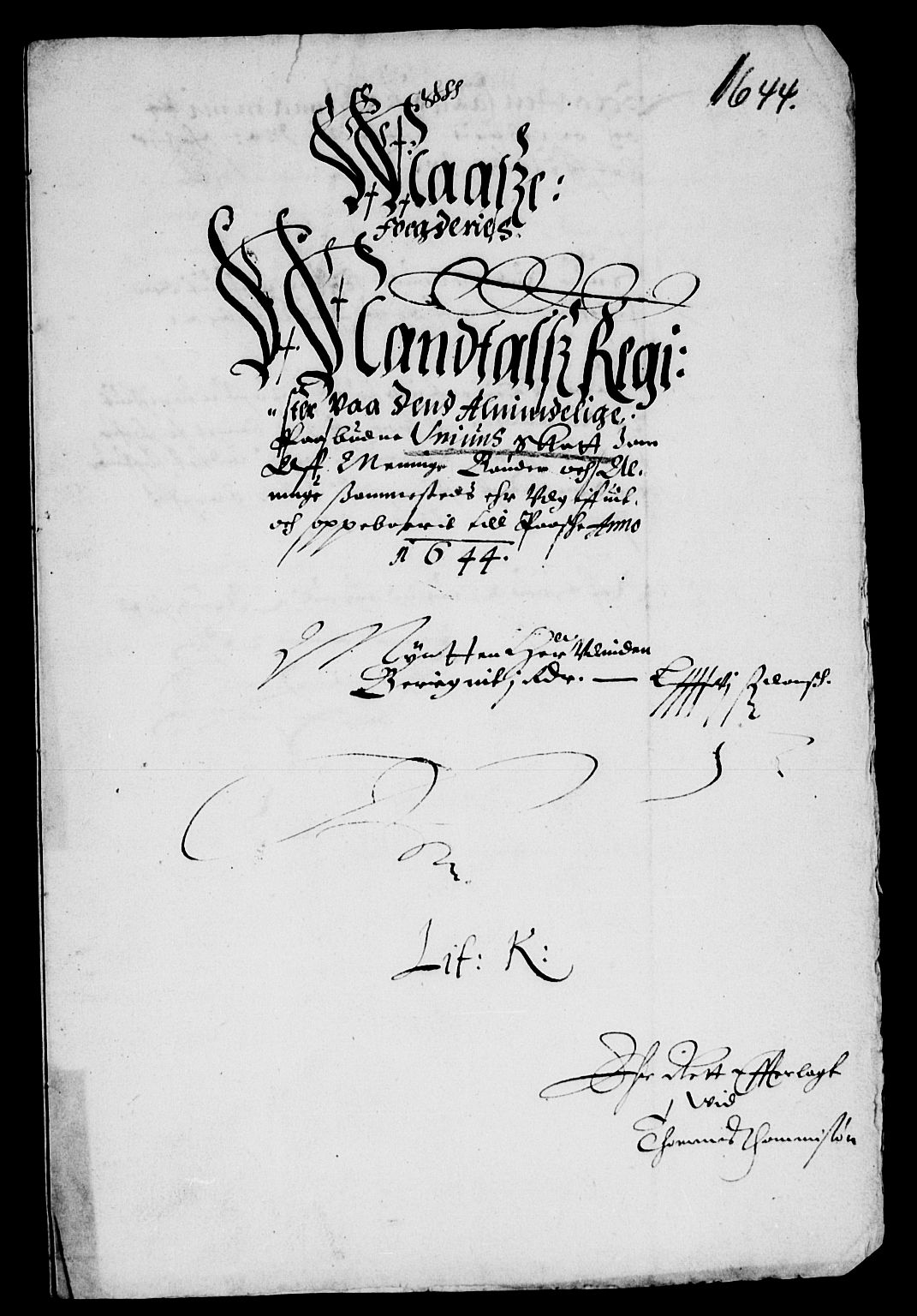 Rentekammeret inntil 1814, Reviderte regnskaper, Lensregnskaper, RA/EA-5023/R/Rb/Rba/L0174: Akershus len, 1643-1644