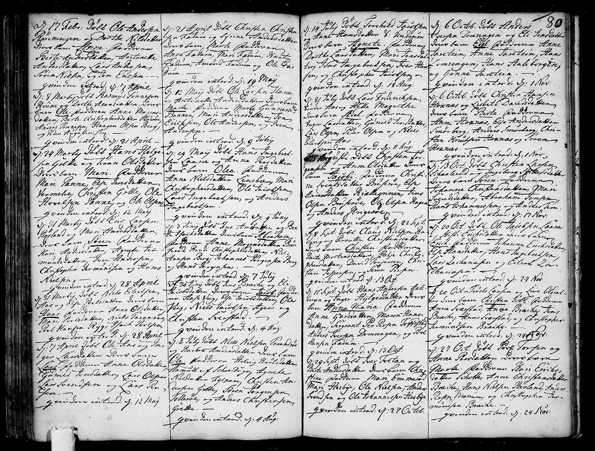Sem kirkebøker, SAKO/A-5/F/Fa/L0001: Parish register (official) no. I 1, 1702-1763, p. 80
