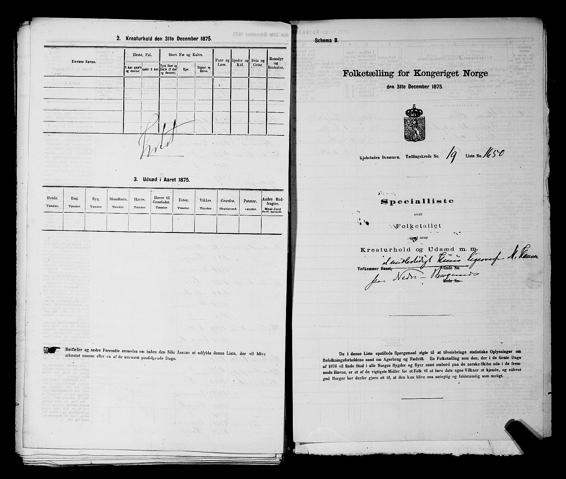 SAKO, 1875 census for 0602 Drammen, 1875, p. 2078