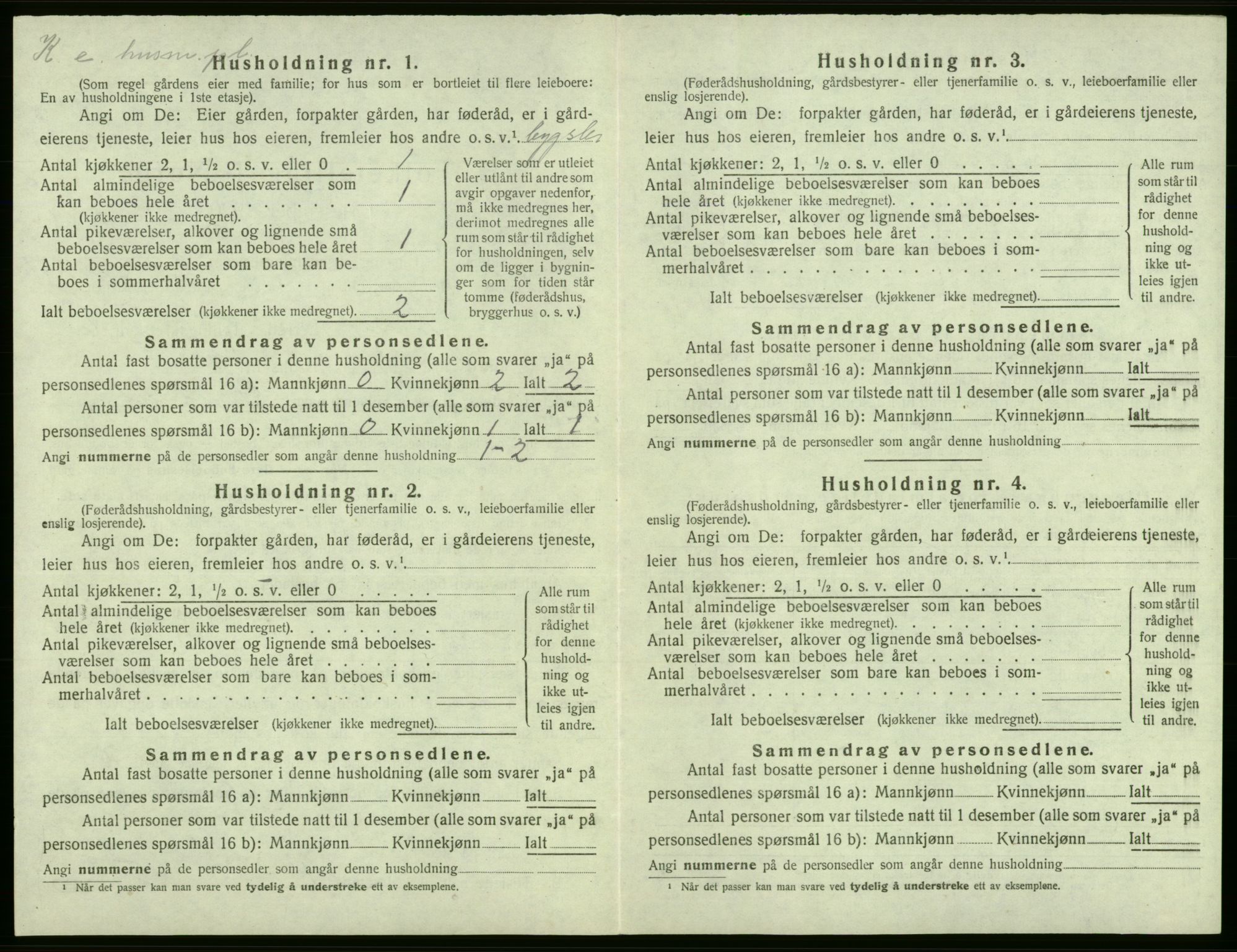 SAB, 1920 census for Jondal, 1920, p. 419