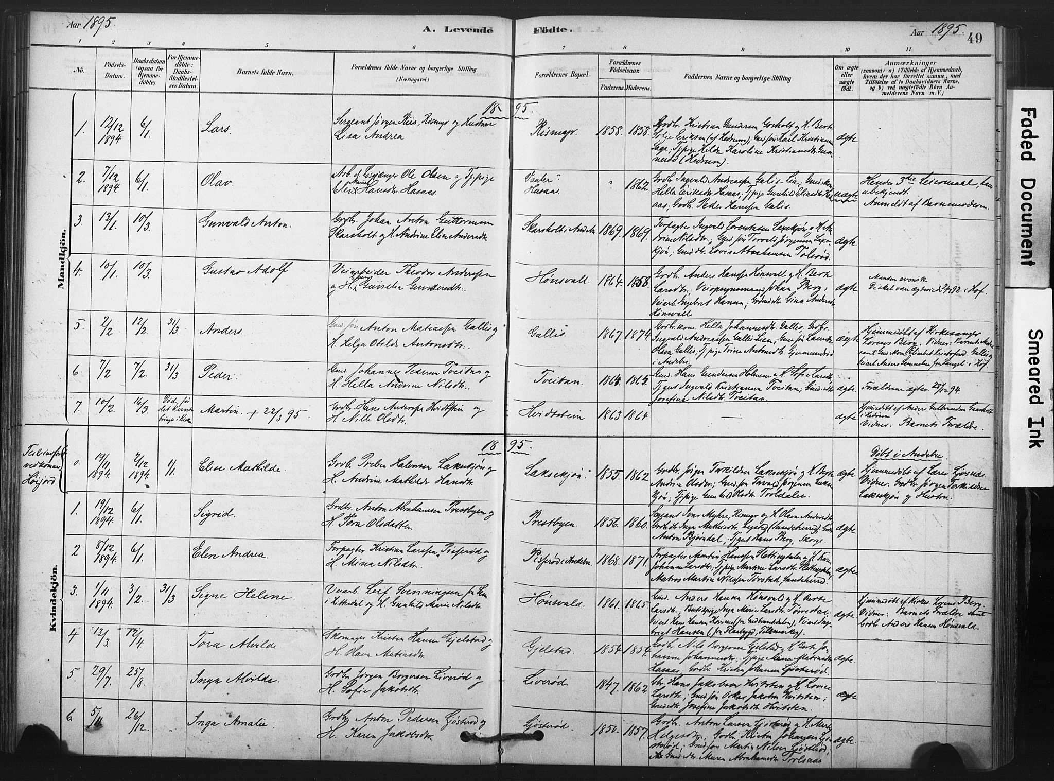 Andebu kirkebøker, AV/SAKO-A-336/F/Fa/L0008: Parish register (official) no. 8, 1878-1902, p. 49