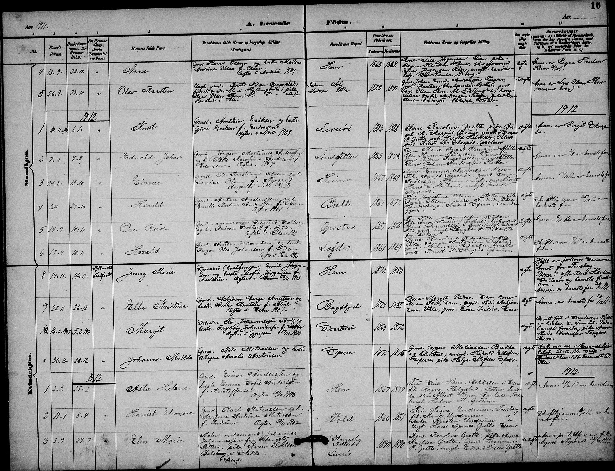 Våle kirkebøker, AV/SAKO-A-334/G/Gb/L0002: Parish register (copy) no. II 2, 1892-1936, p. 16