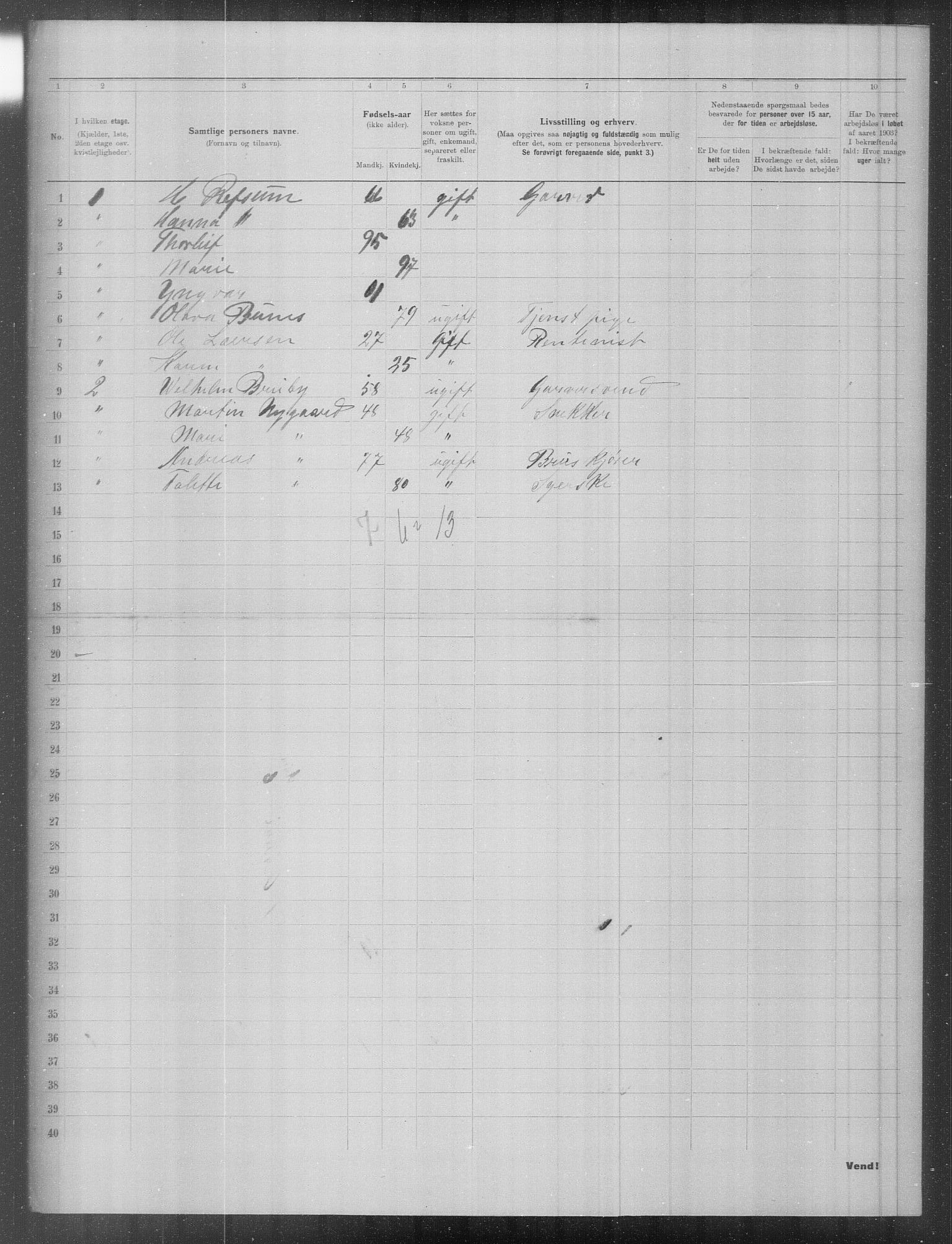 OBA, Municipal Census 1903 for Kristiania, 1903, p. 10311