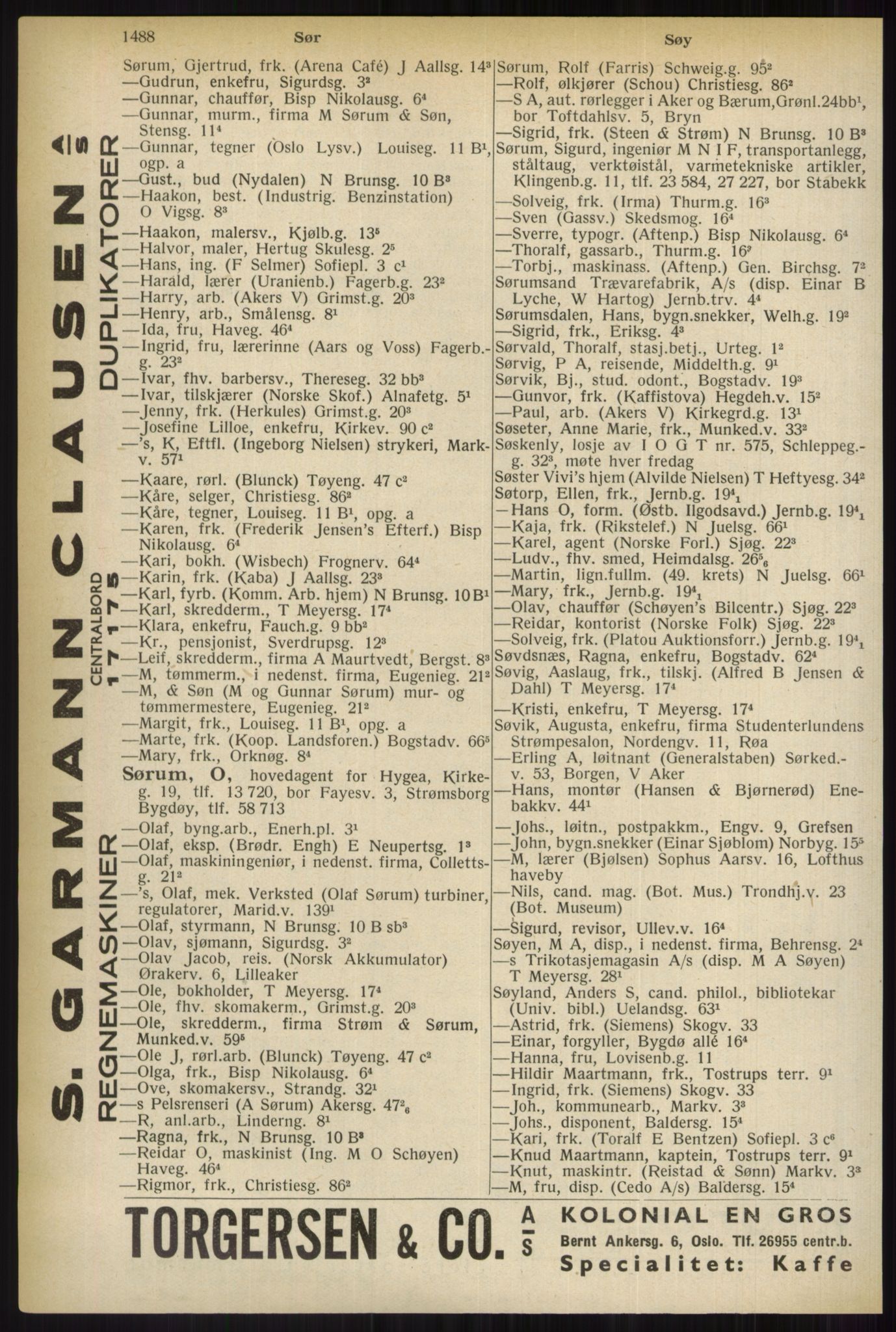 Kristiania/Oslo adressebok, PUBL/-, 1937, p. 1488