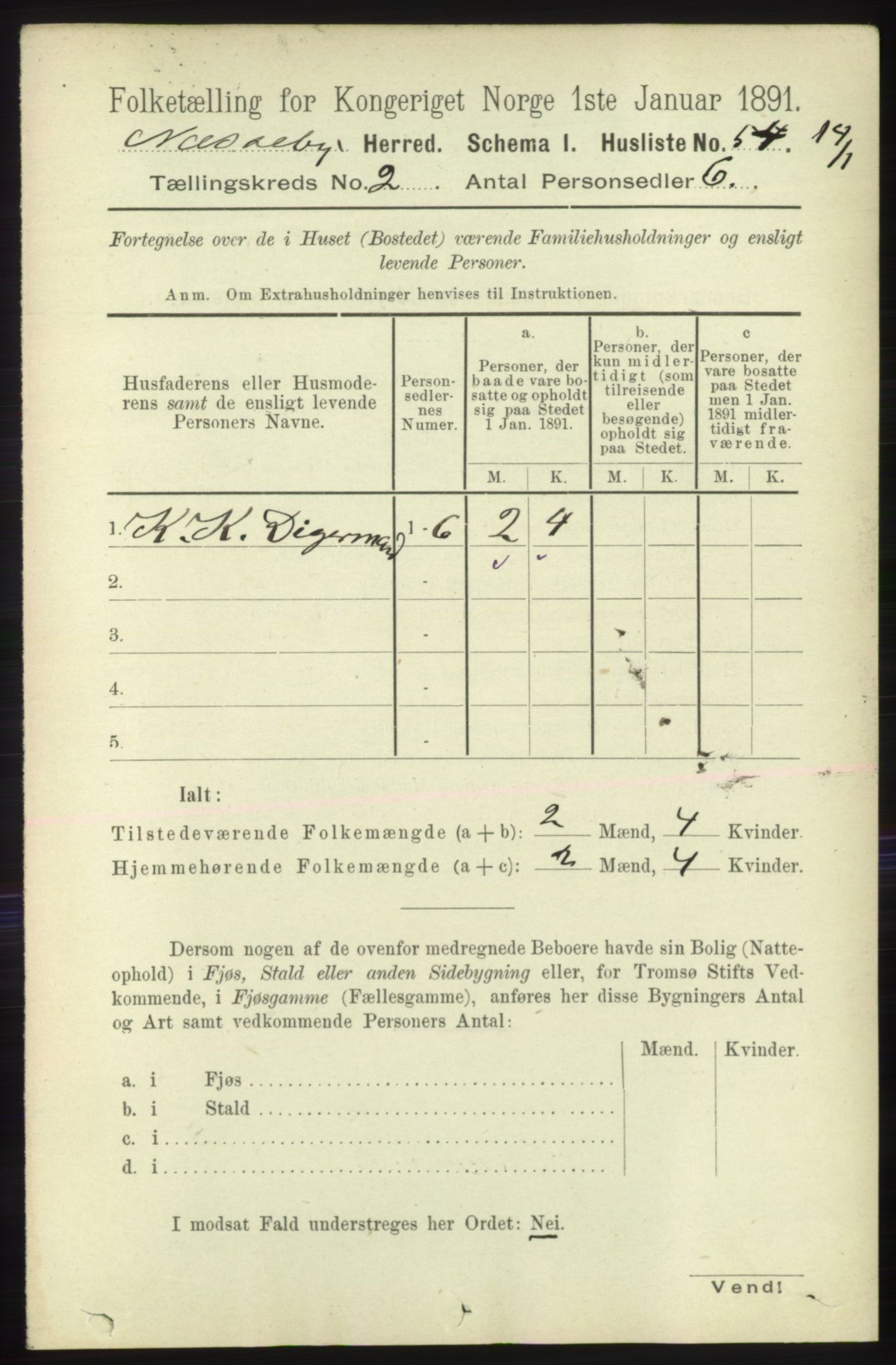 RA, 1891 census for 2027 Nesseby, 1891, p. 630