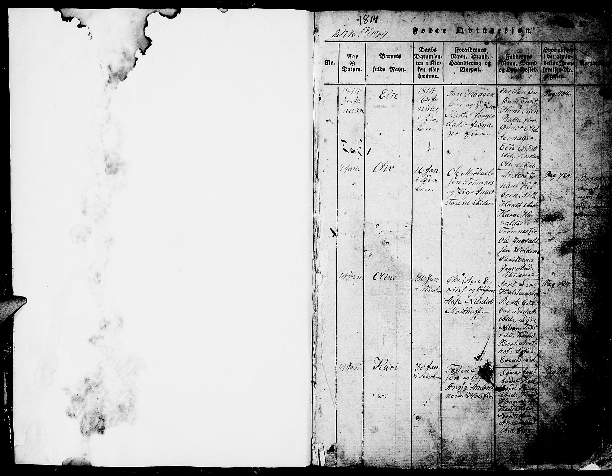 Løten prestekontor, SAH/PREST-022/L/La/L0001: Parish register (copy) no. 1, 1812-1832, p. 0-1