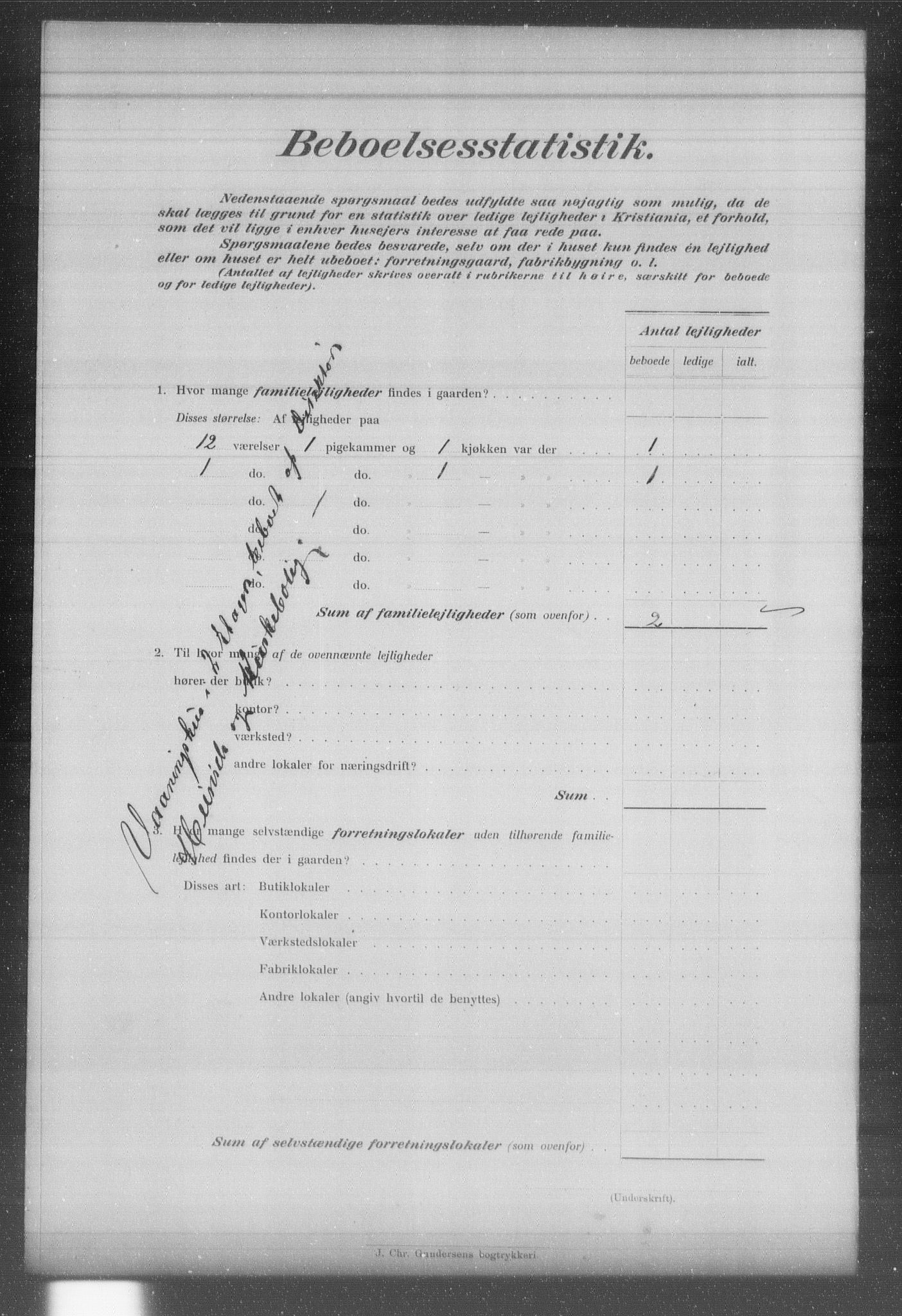 OBA, Municipal Census 1903 for Kristiania, 1903, p. 1421