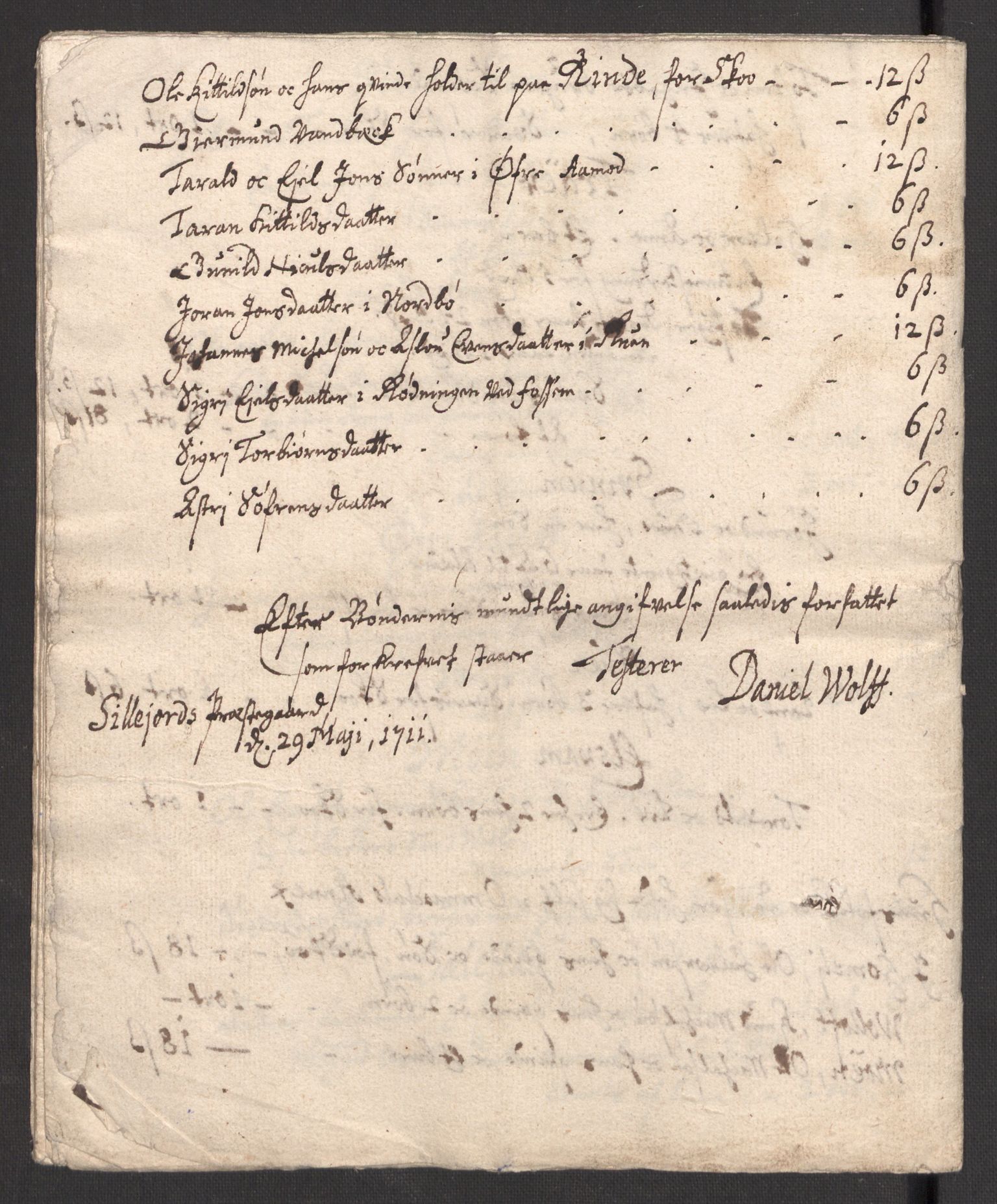 Rentekammeret inntil 1814, Reviderte regnskaper, Fogderegnskap, AV/RA-EA-4092/R36/L2121: Fogderegnskap Øvre og Nedre Telemark og Bamble, 1711, p. 191