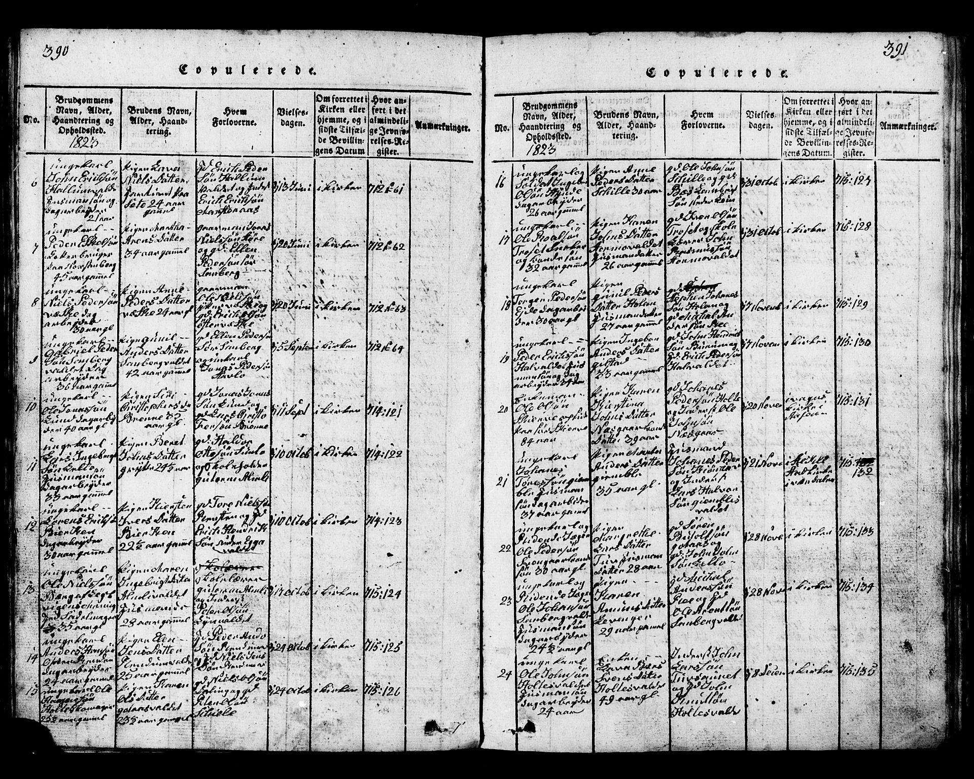 Ministerialprotokoller, klokkerbøker og fødselsregistre - Nord-Trøndelag, SAT/A-1458/717/L0169: Parish register (copy) no. 717C01, 1816-1834, p. 390-391