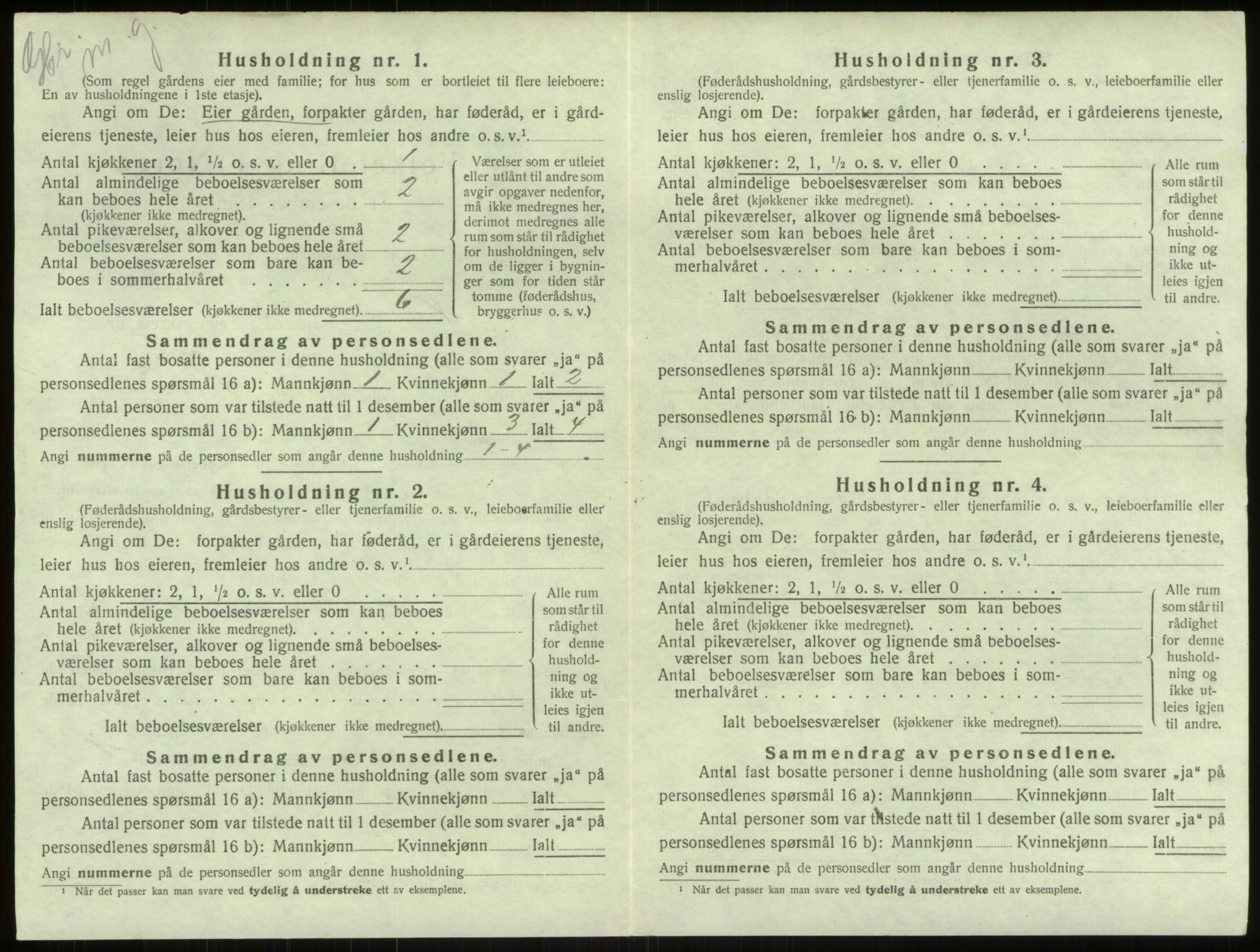 SAB, 1920 census for Haus, 1920, p. 809