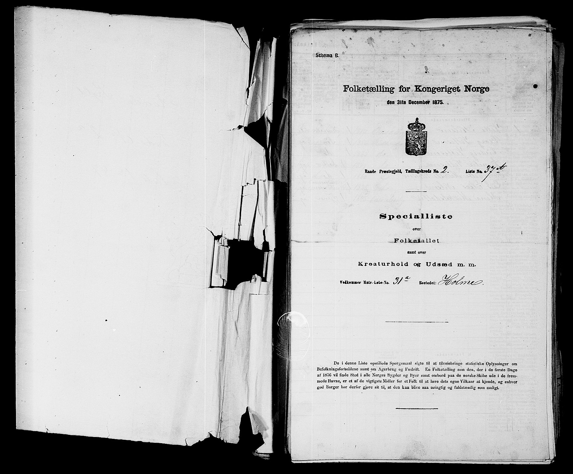 RA, 1875 census for 0135P Råde, 1875, p. 334