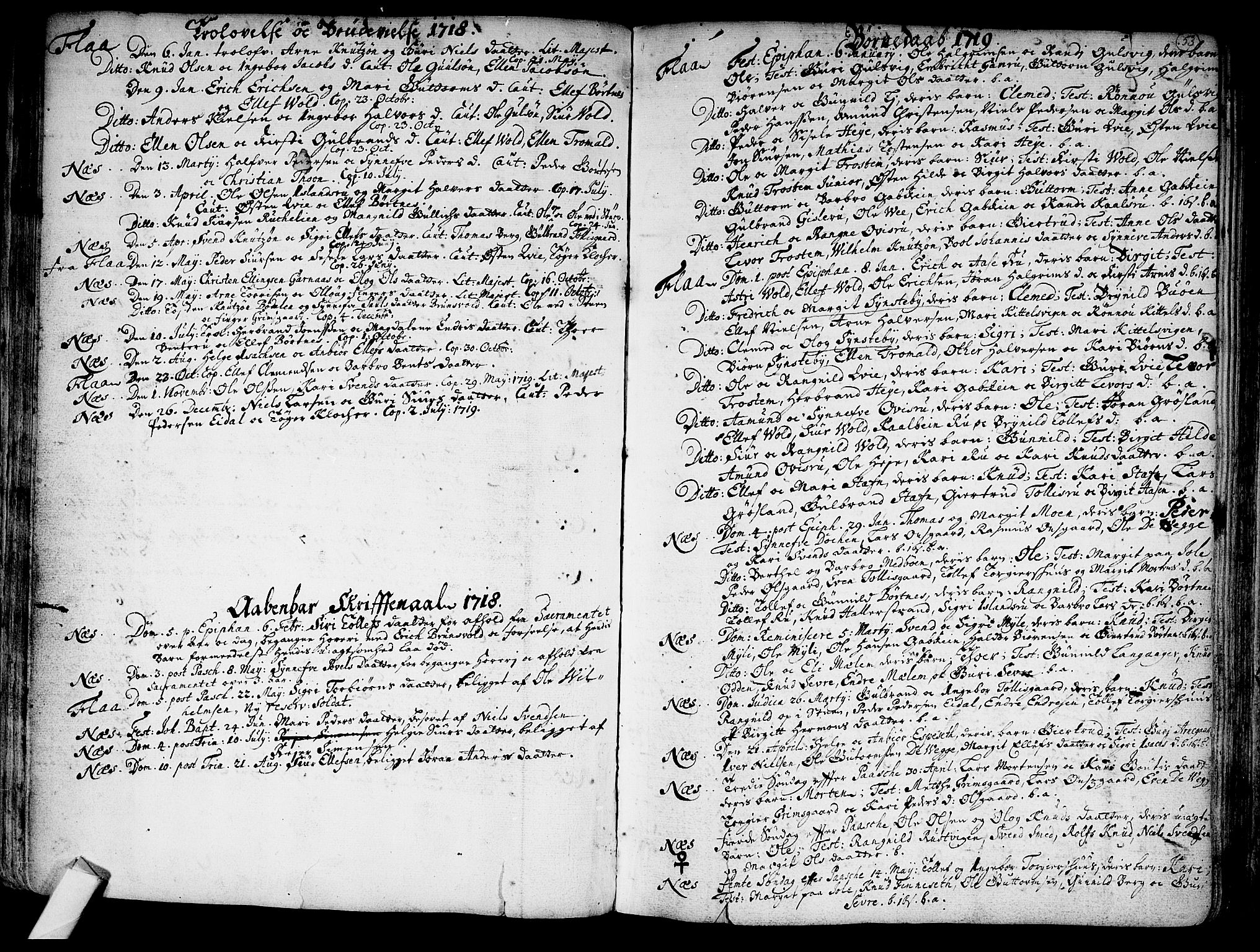Nes kirkebøker, SAKO/A-236/F/Fa/L0002: Parish register (official) no. 2, 1707-1759, p. 53