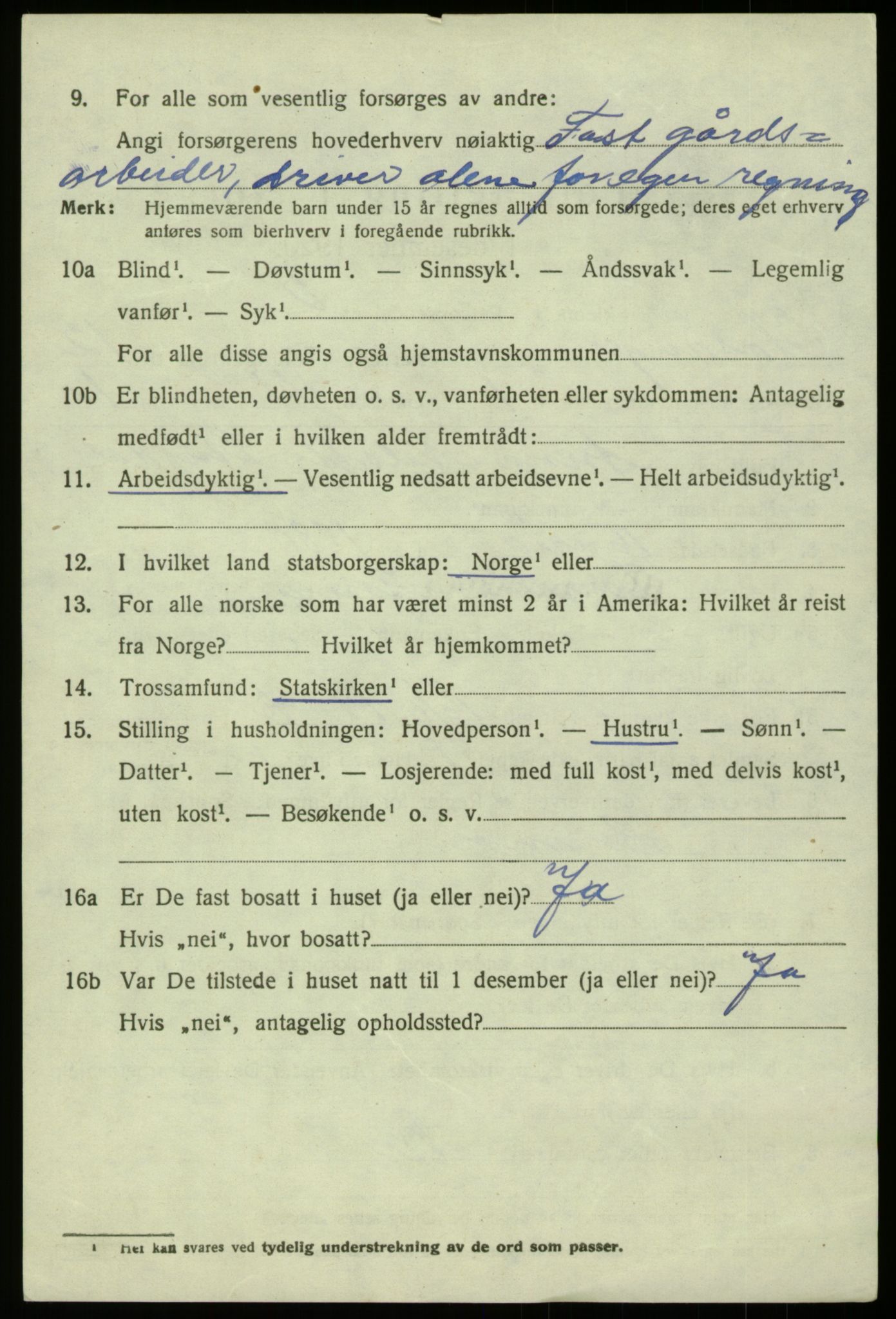 SAB, 1920 census for Hosanger, 1920, p. 4894