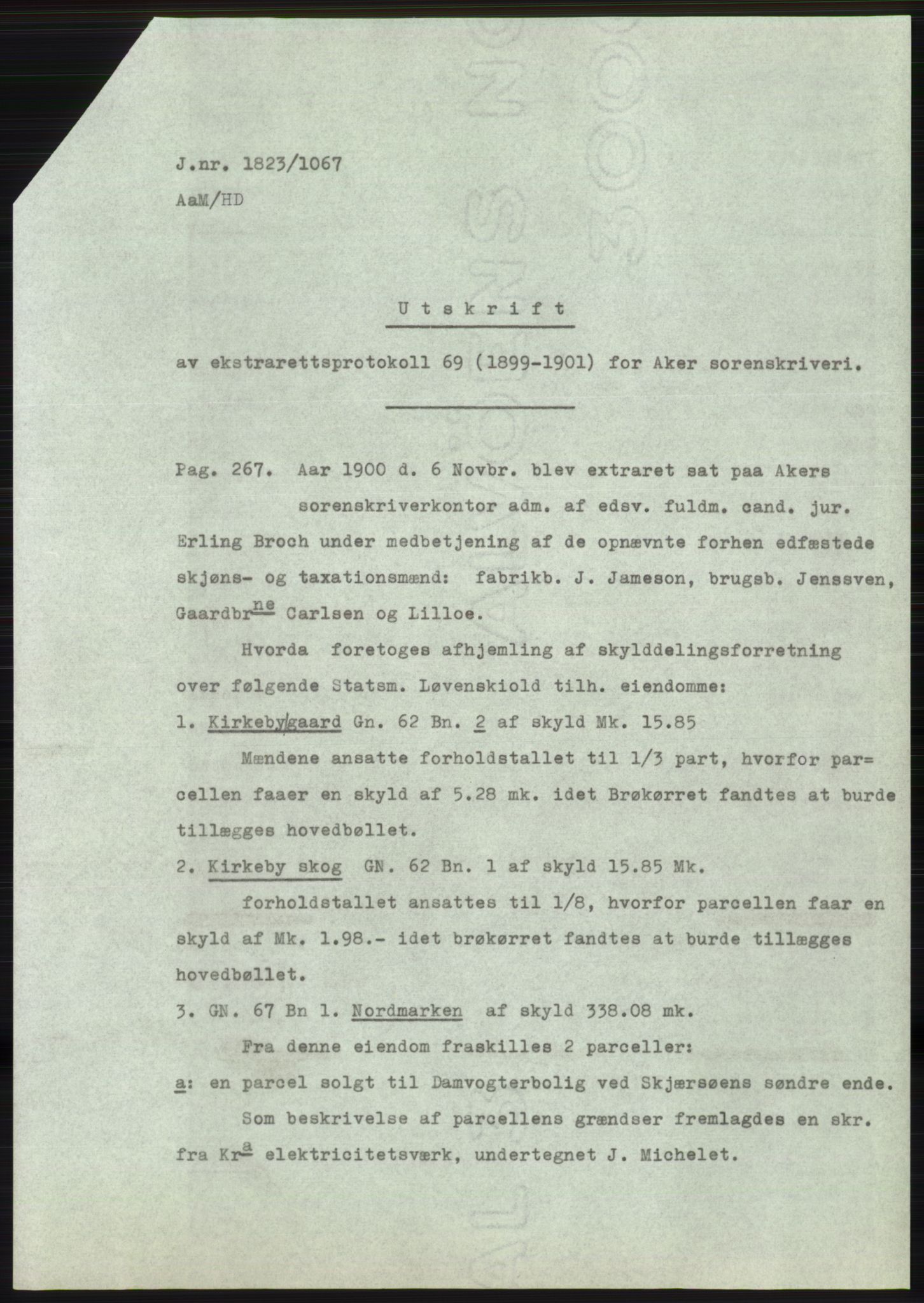 Statsarkivet i Oslo, AV/SAO-A-10621/Z/Zd/L0026: Avskrifter, j.nr 1163-2140/1967, 1967, p. 205