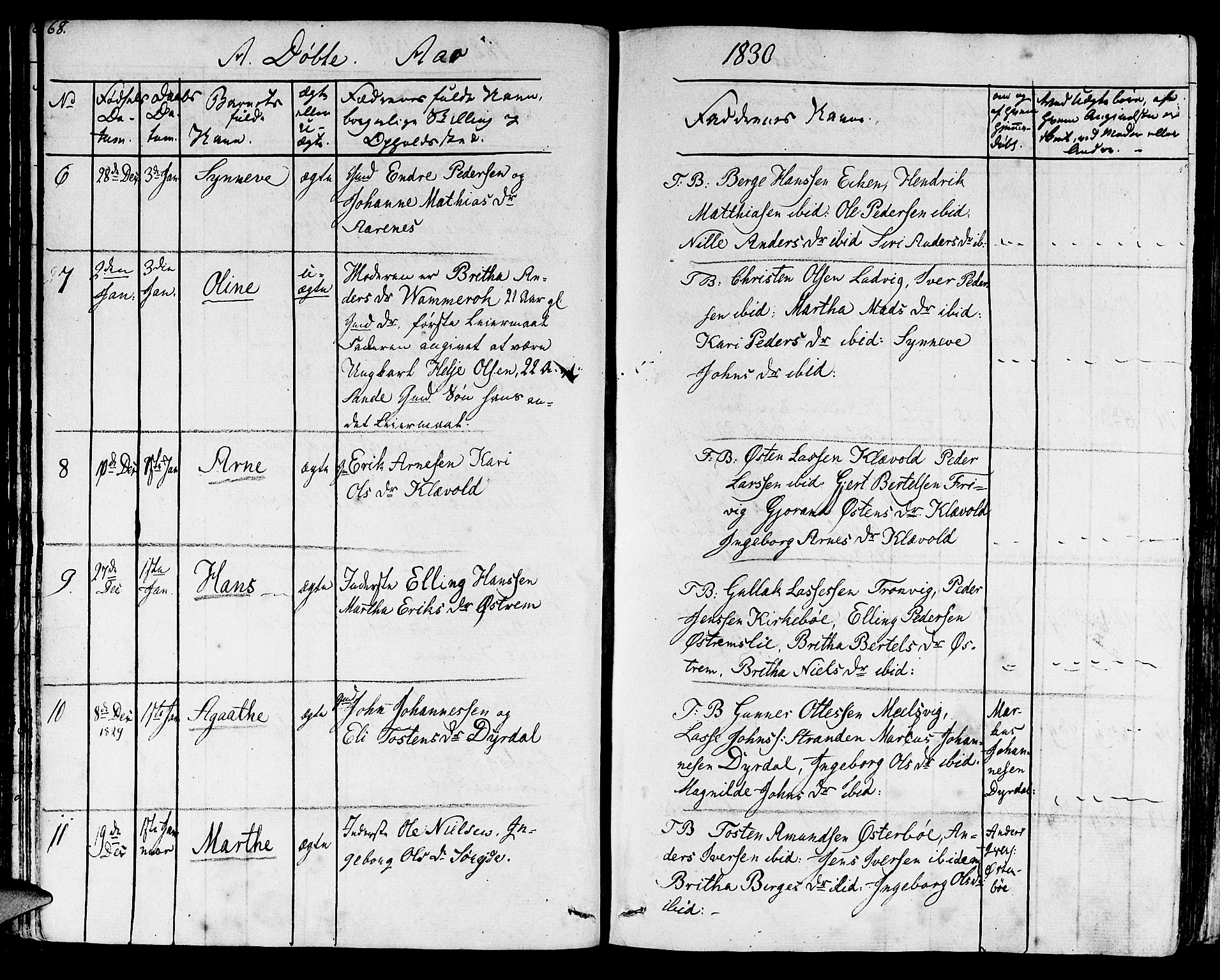 Lavik sokneprestembete, AV/SAB-A-80901: Parish register (official) no. A 2I, 1821-1842, p. 68