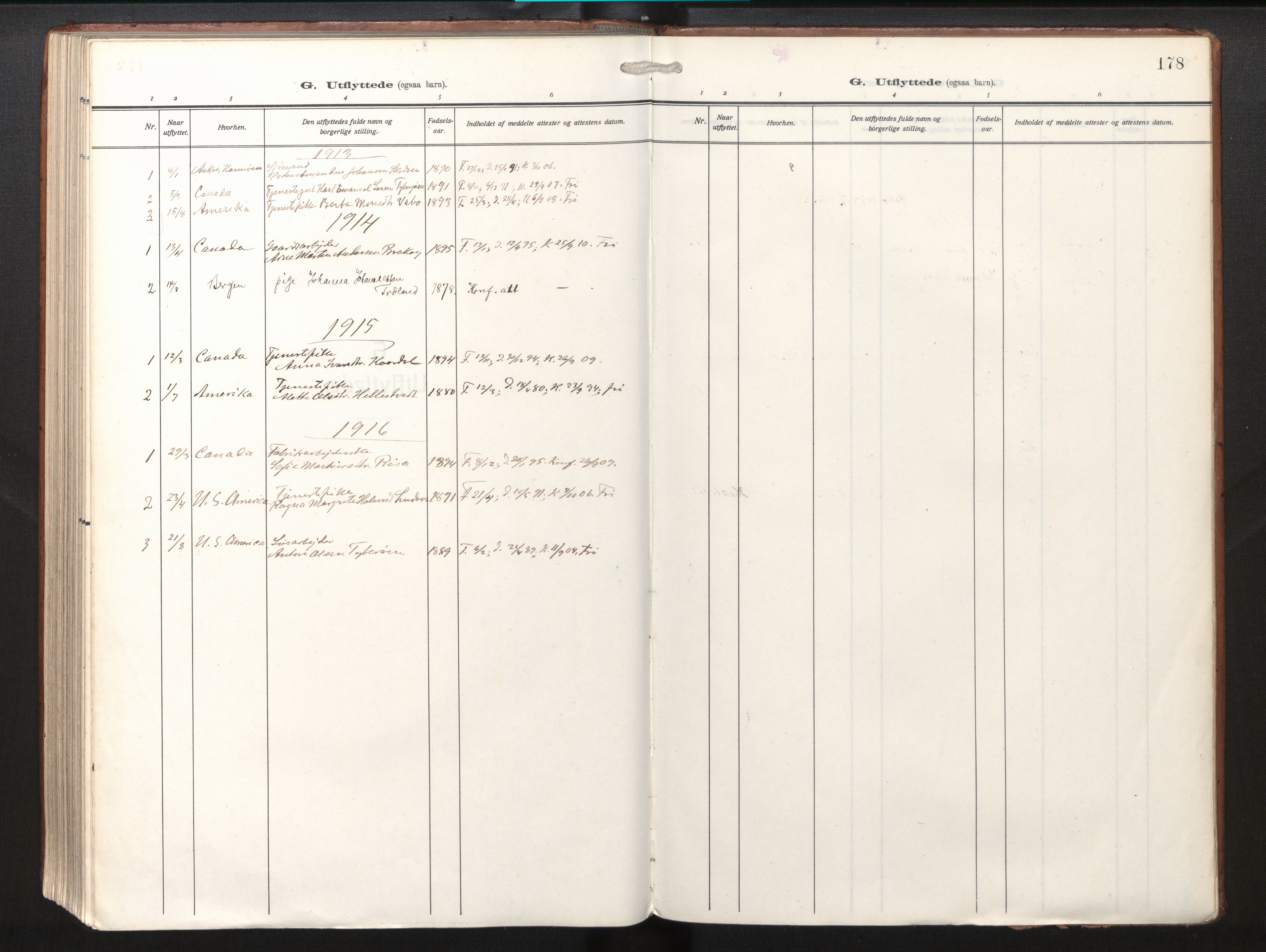 Lindås Sokneprestembete, SAB/A-76701/H/Haa/Haab/L0003: Parish register (official) no. B 3, 1912-1929, p. 178