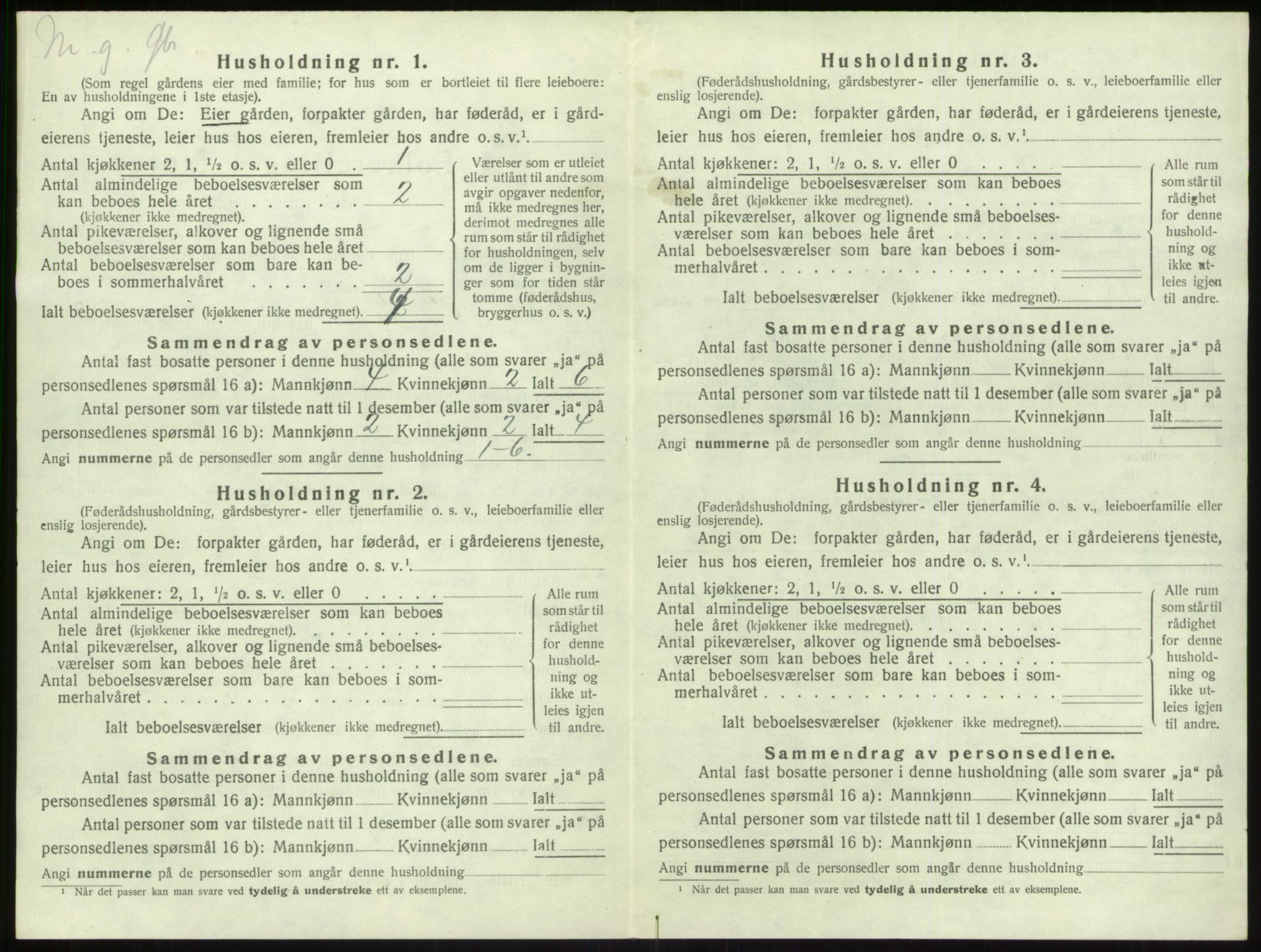 SAB, 1920 census for Vik, 1920, p. 484