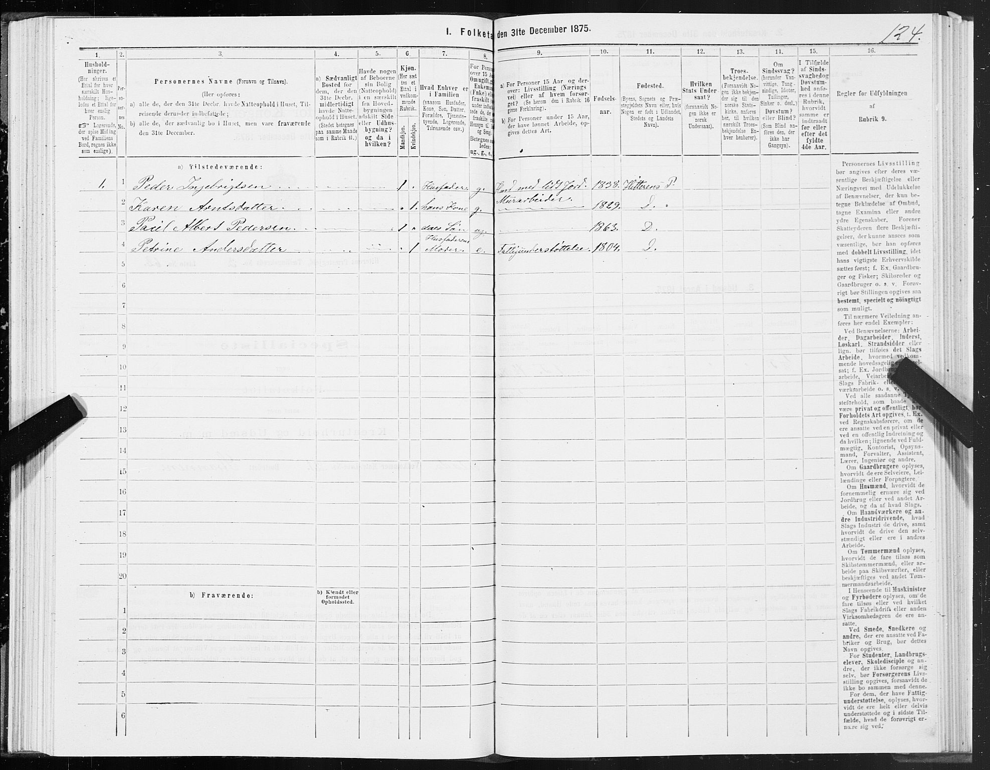 SAT, 1875 census for 1617P Hitra, 1875, p. 2124