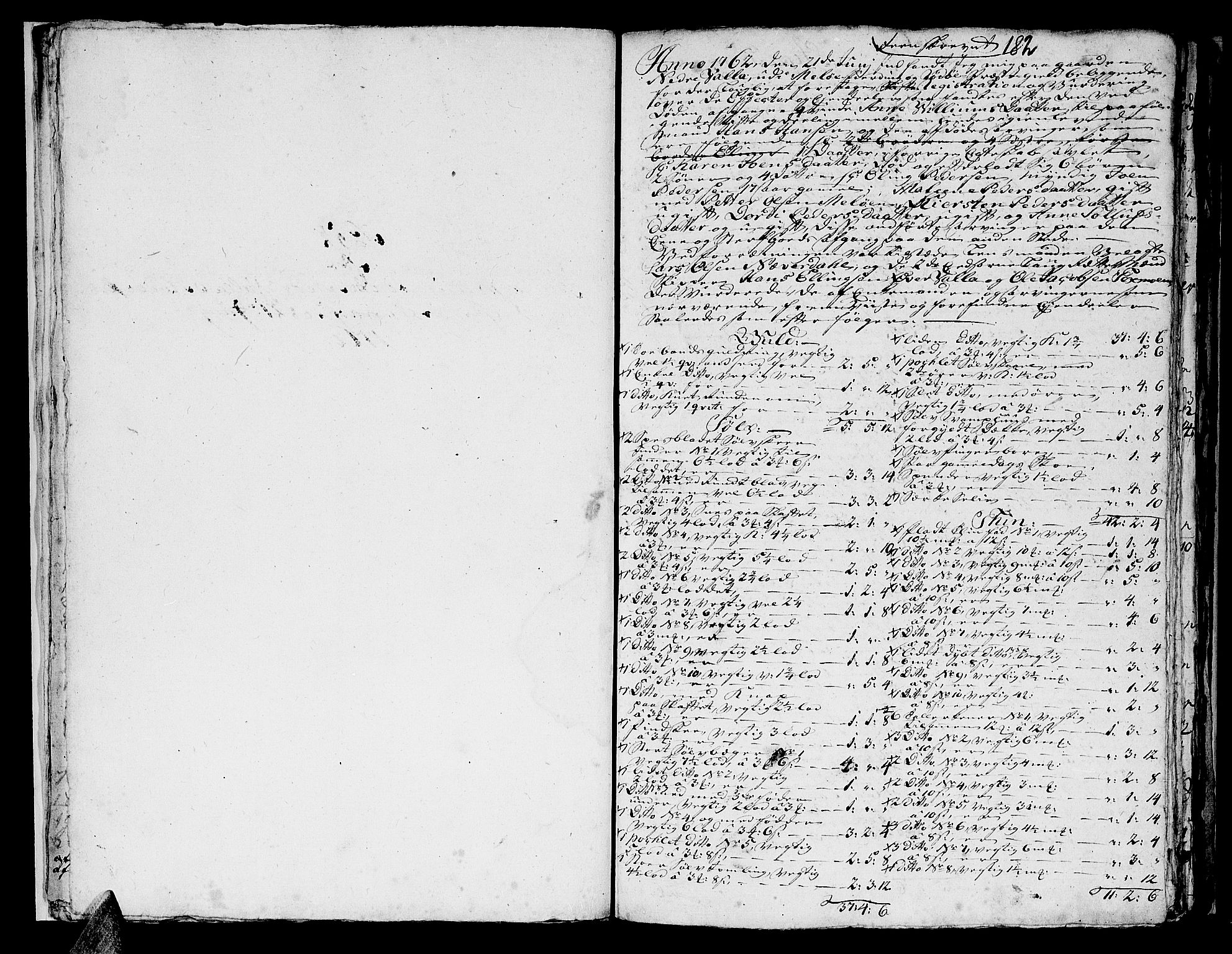 Helgeland sorenskriveri, AV/SAT-A-0004/3/3A/L0051: Konseptprotokoll 36, 1762, p. 181b-182a