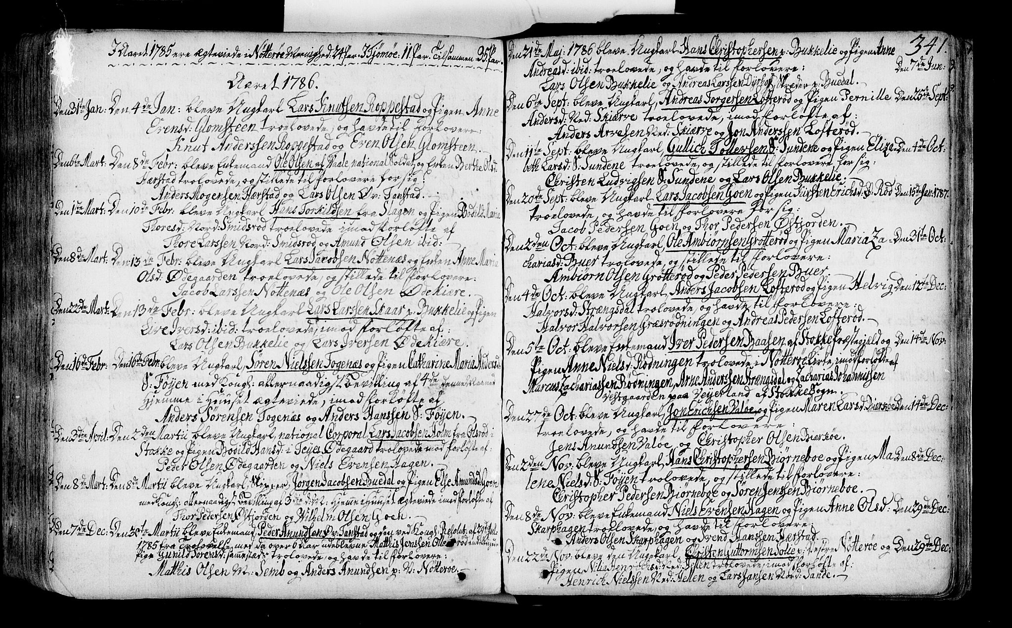 Nøtterøy kirkebøker, AV/SAKO-A-354/F/Fa/L0002: Parish register (official) no. I 2, 1738-1790, p. 341