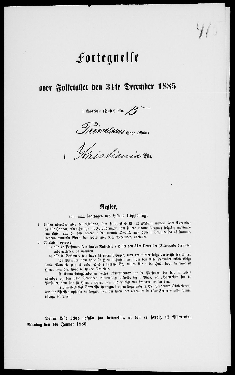 RA, 1885 census for 0301 Kristiania, 1885, p. 1499