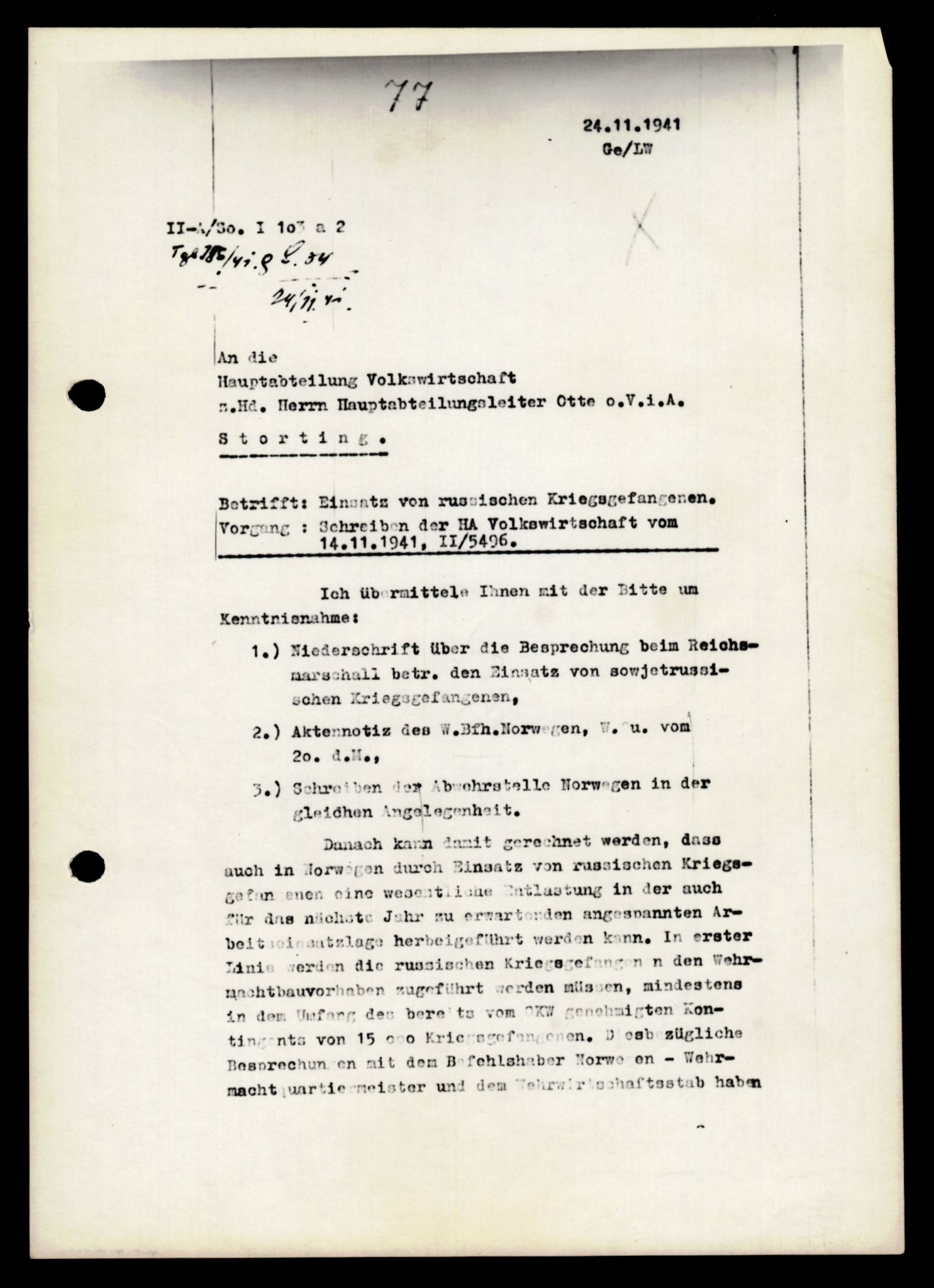 Forsvarets Overkommando. 2 kontor. Arkiv 11.4. Spredte tyske arkivsaker, AV/RA-RAFA-7031/D/Dar/Darb/L0011: Reichskommissariat - Hauptabteilung Volkswirtschaft, 1941-1944, p. 48