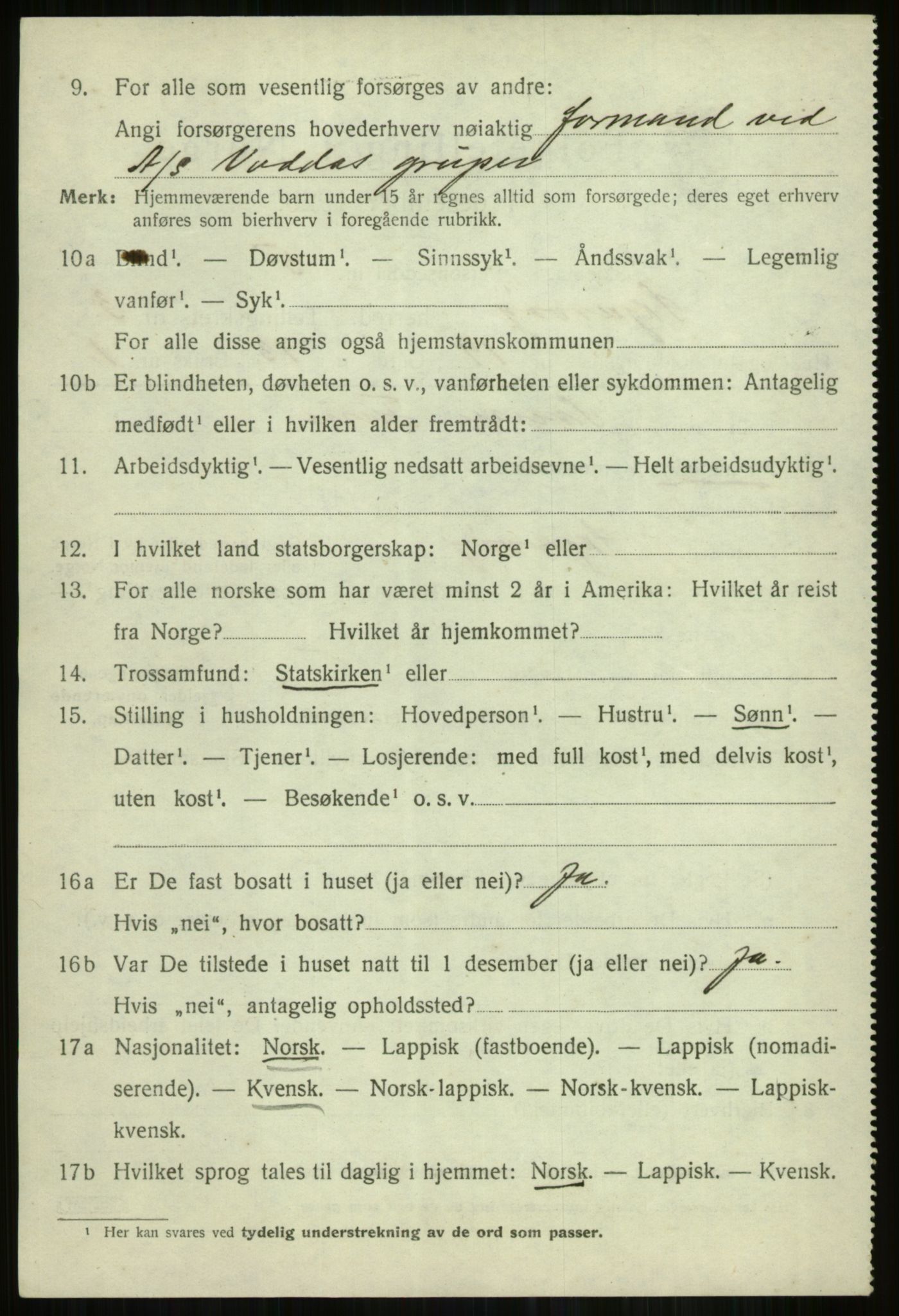 SATØ, 1920 census for Skjervøy, 1920, p. 2420